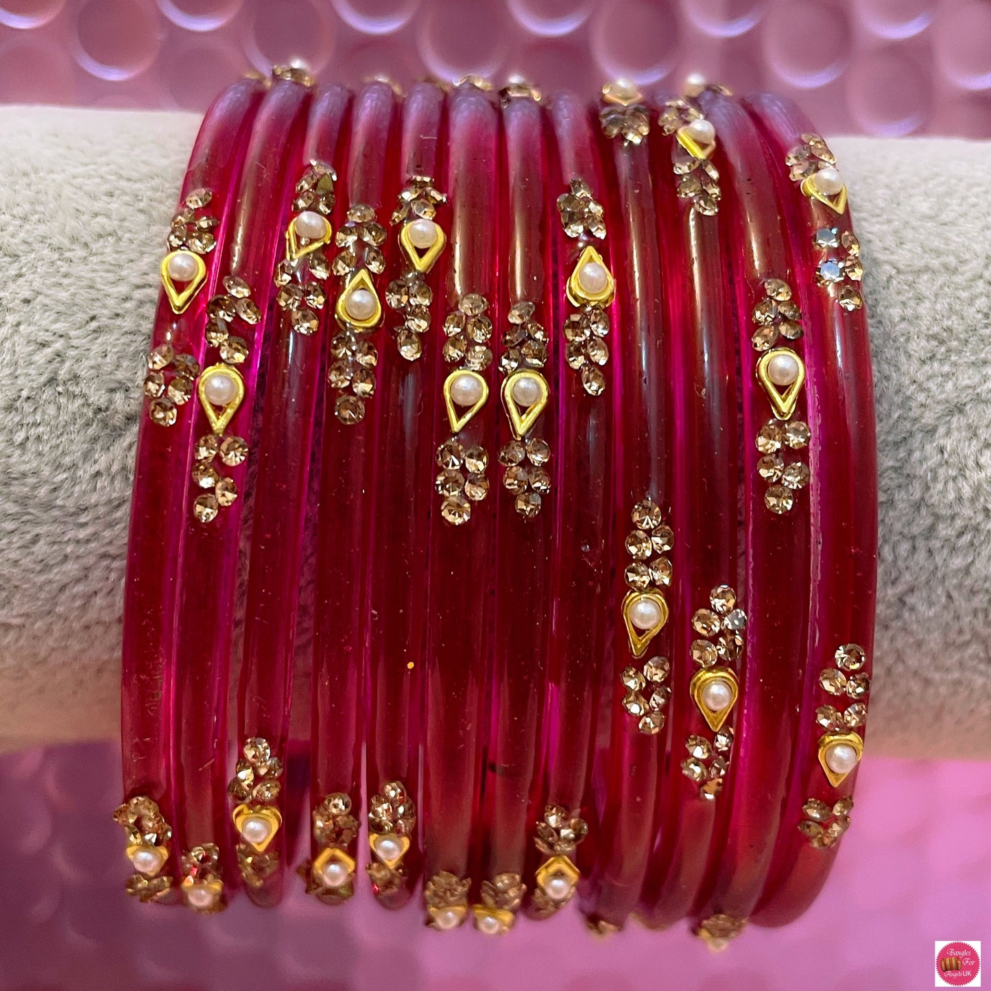 Pearl Glass Bangles in various colours- Size 2.6/2.8