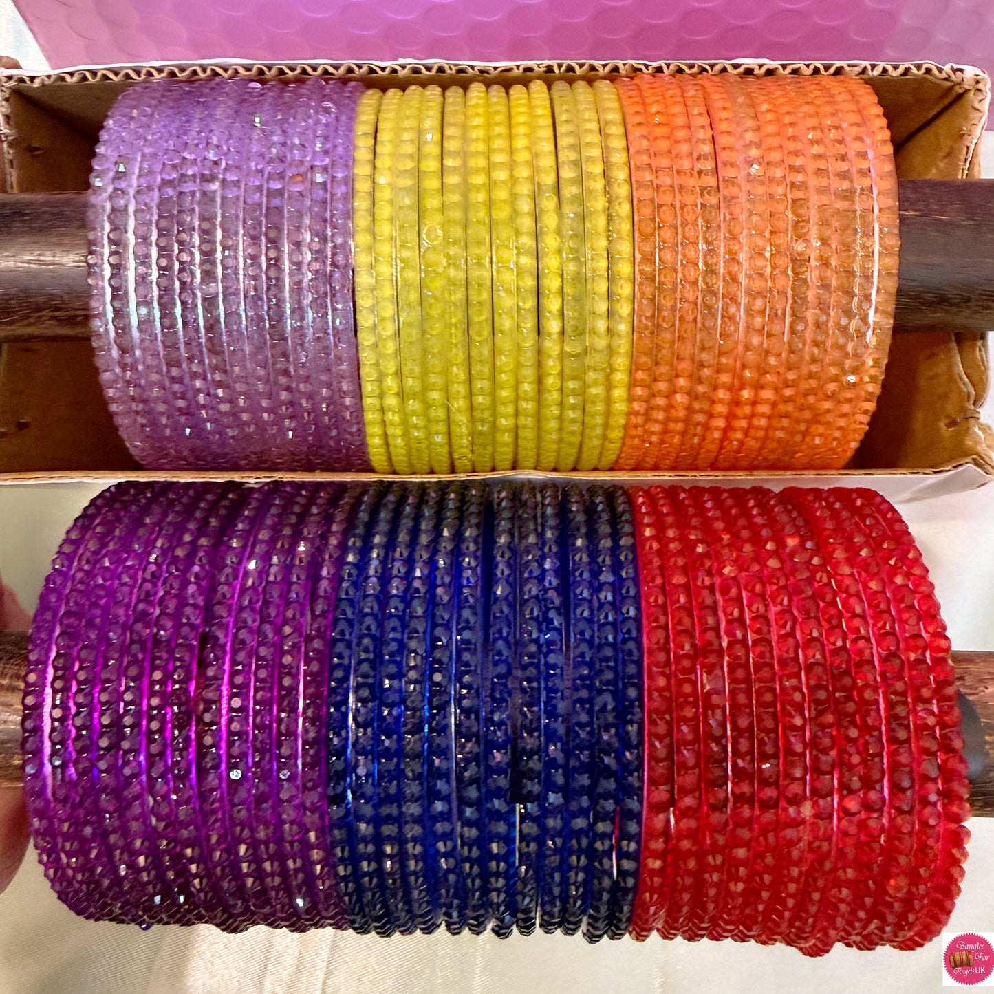 Drop Glass Bangles Combo- Size 2.8