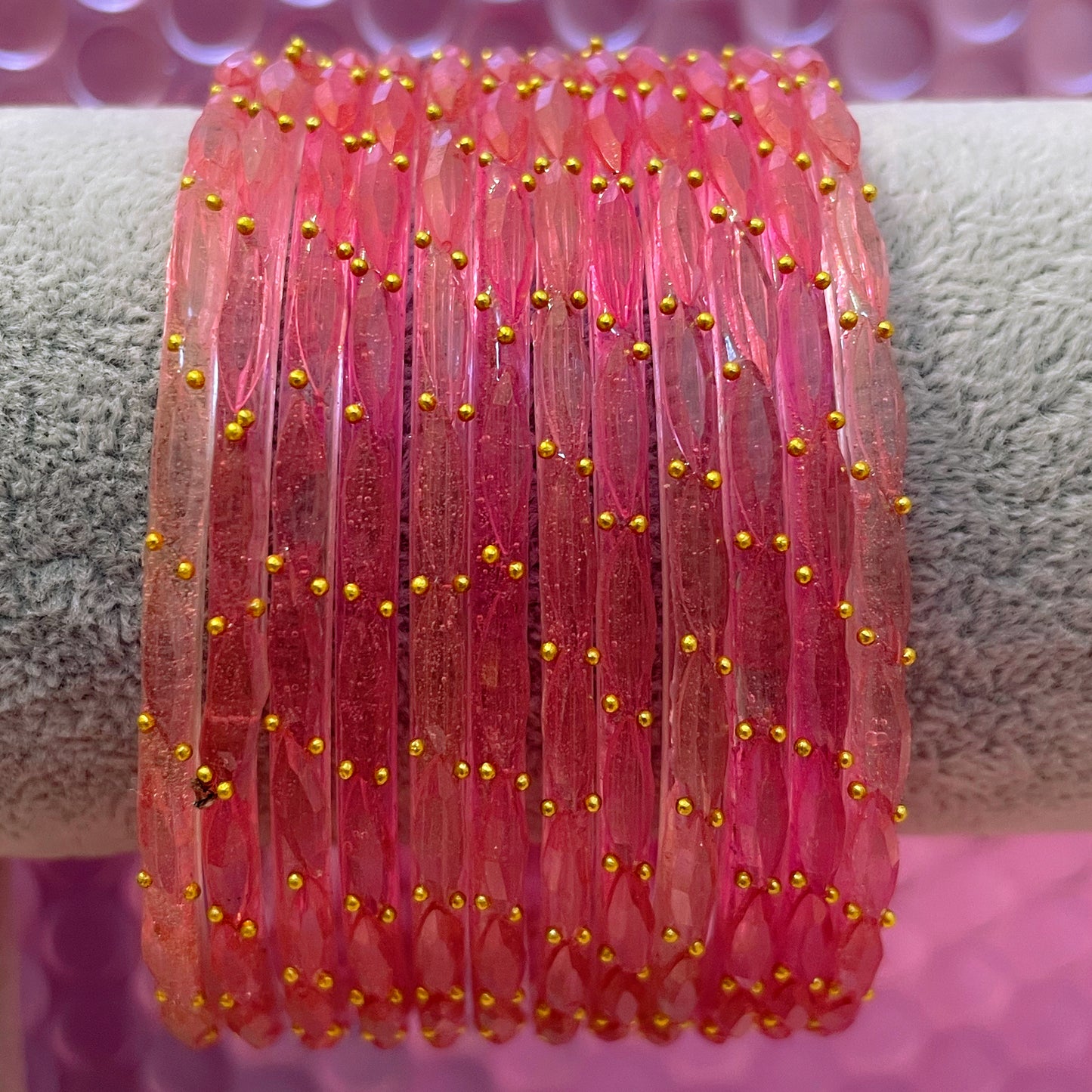 Rain Drop Glass Bangles- Various Colours in size 2.6