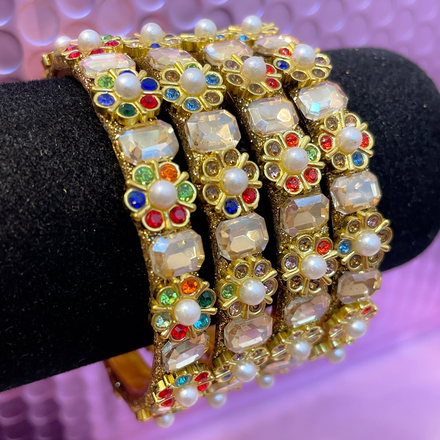 Multicoloured Flower Metal Karas