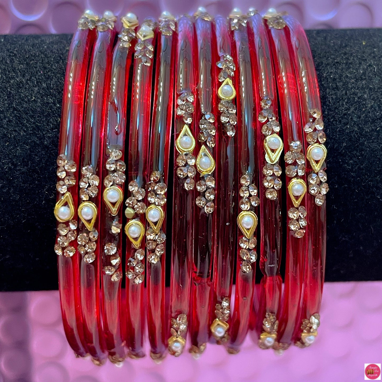 Pearl Glass Bangles in various colours- Size 2.6/2.8