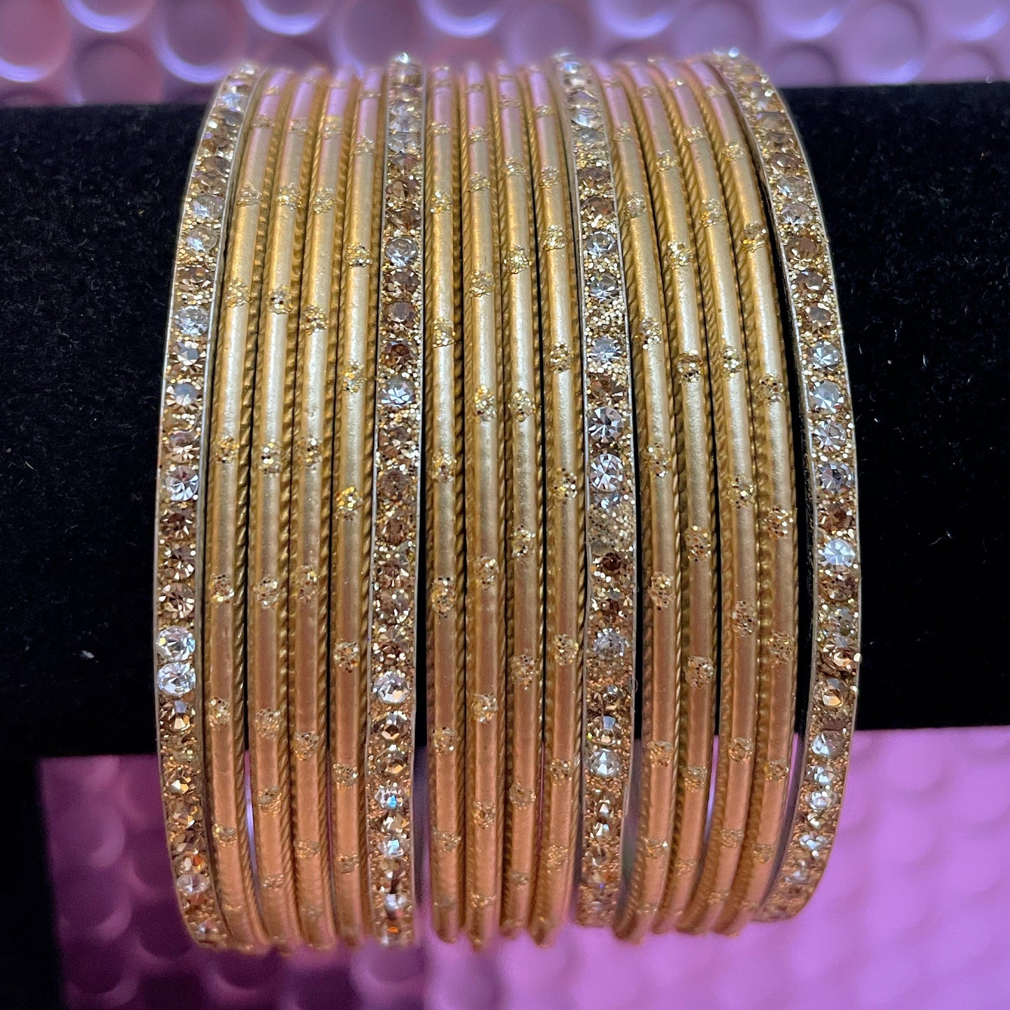 Various Colours Metal Bangles Set- Size 2.10