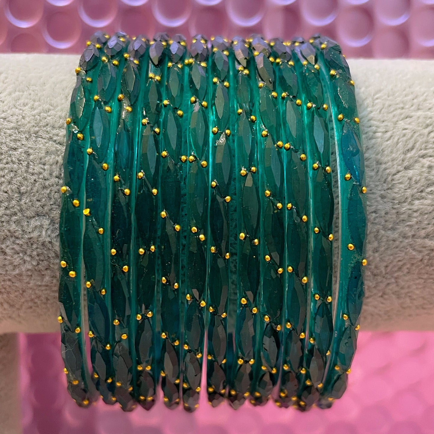 Rain Drop Glass Bangles in various colours - Size 2.10