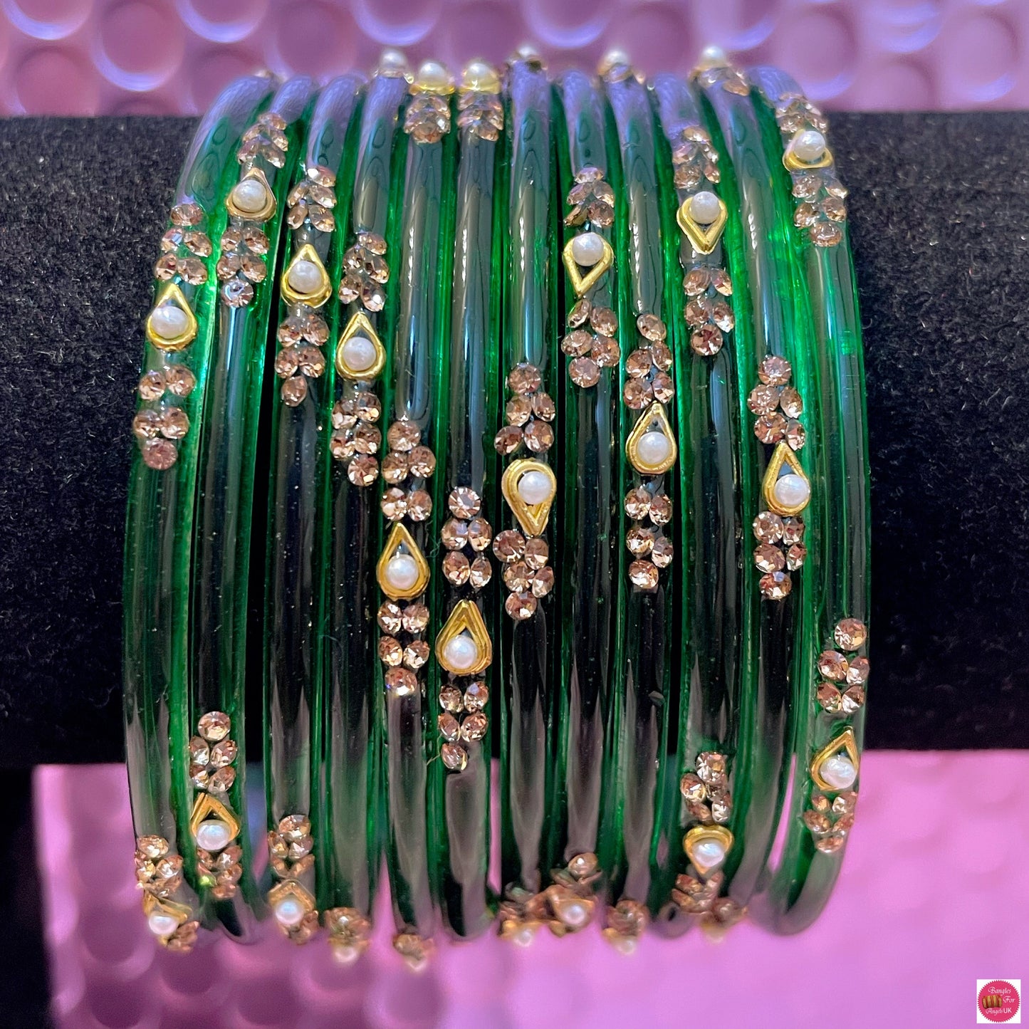 Pearl Glass Bangles in various colours- Size 2.6/2.8