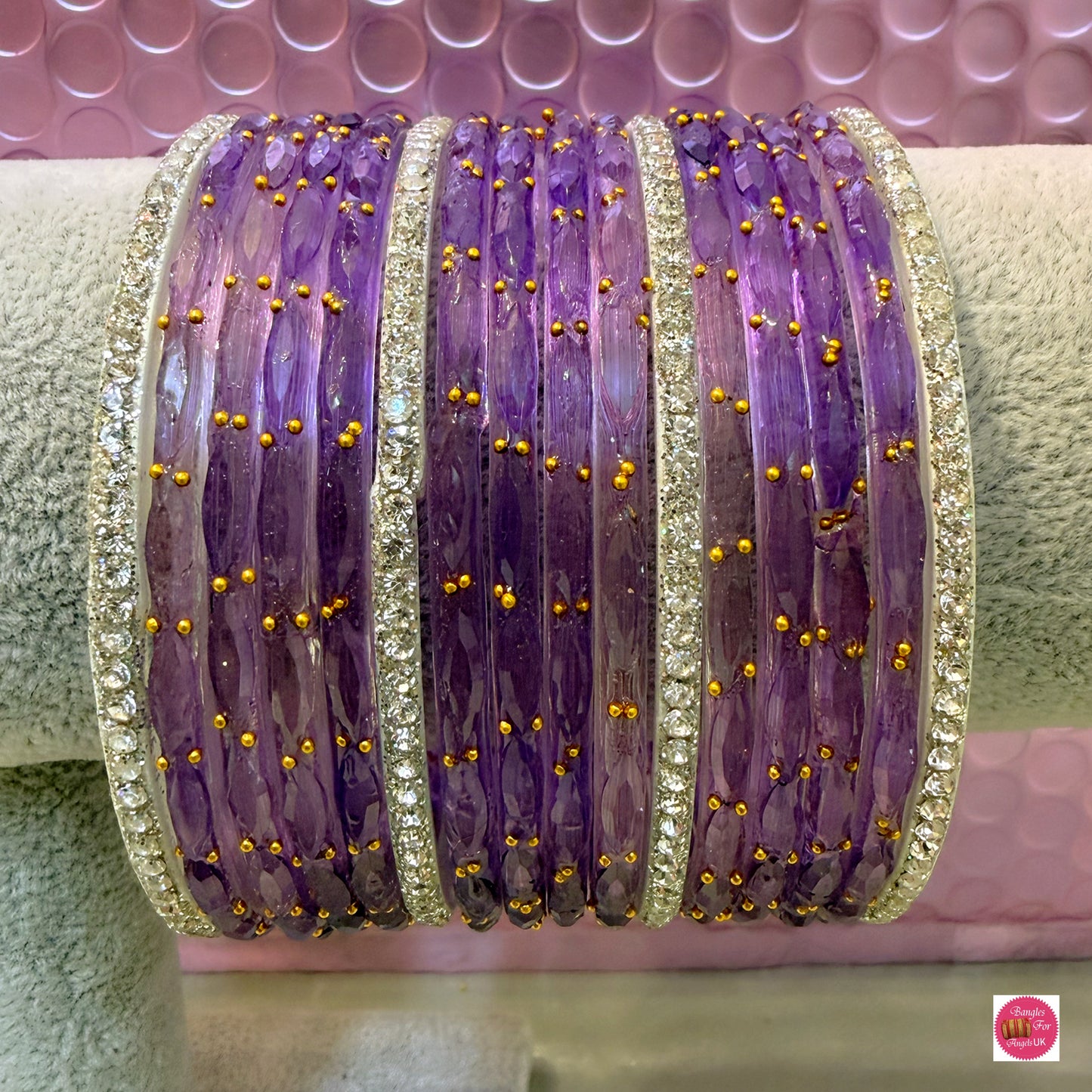 Lilac Glass Bangles Set