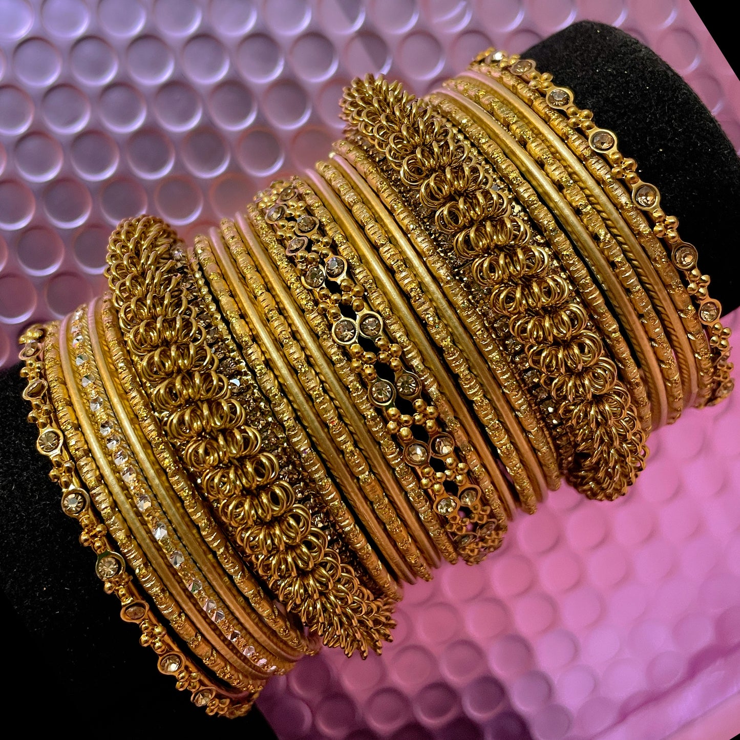 Gold Metal Bangles Sets- Various Colours