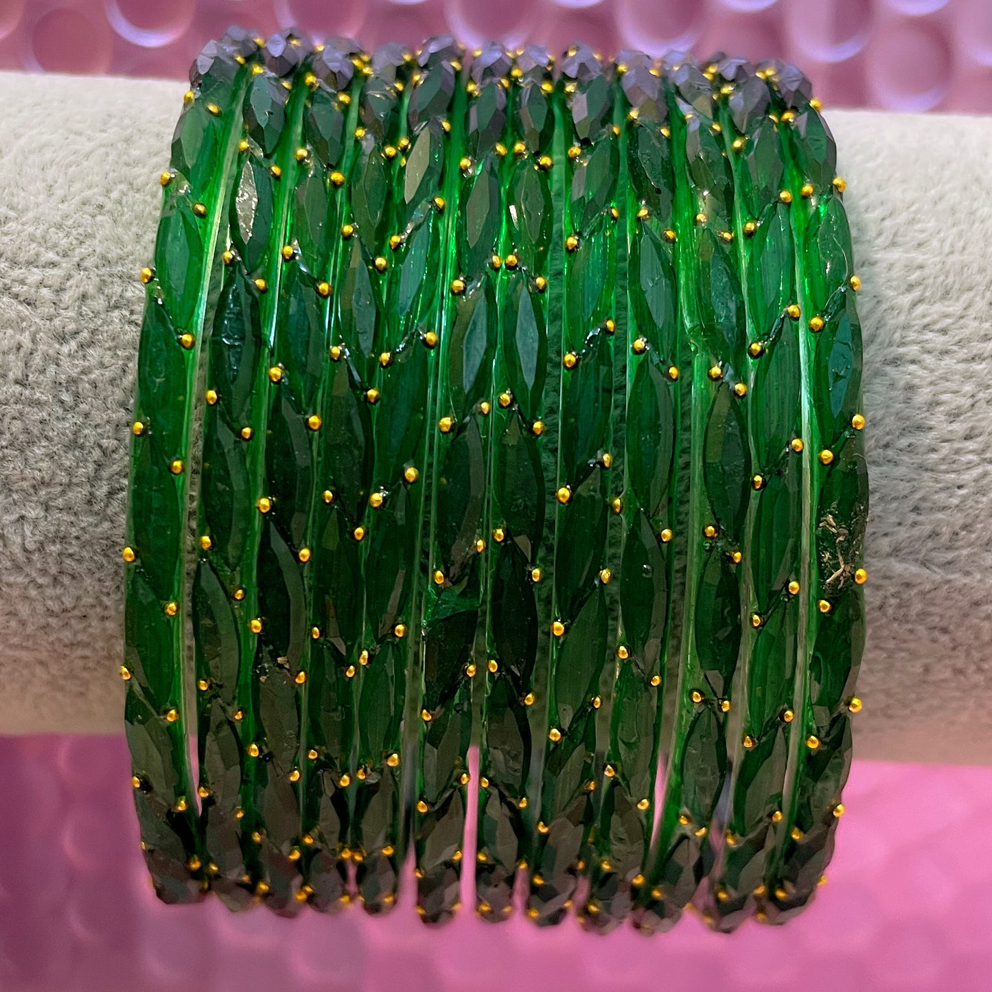 Rain Drop Glass Bangles- Various Colours in size 2.6