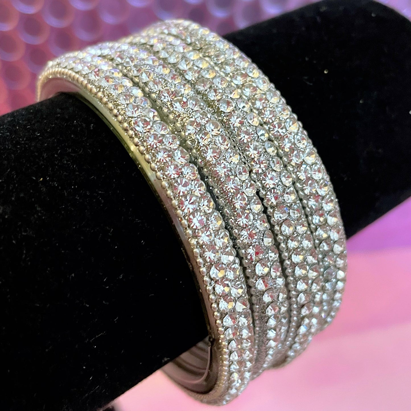 Silver Glass Karas- Size 2.2