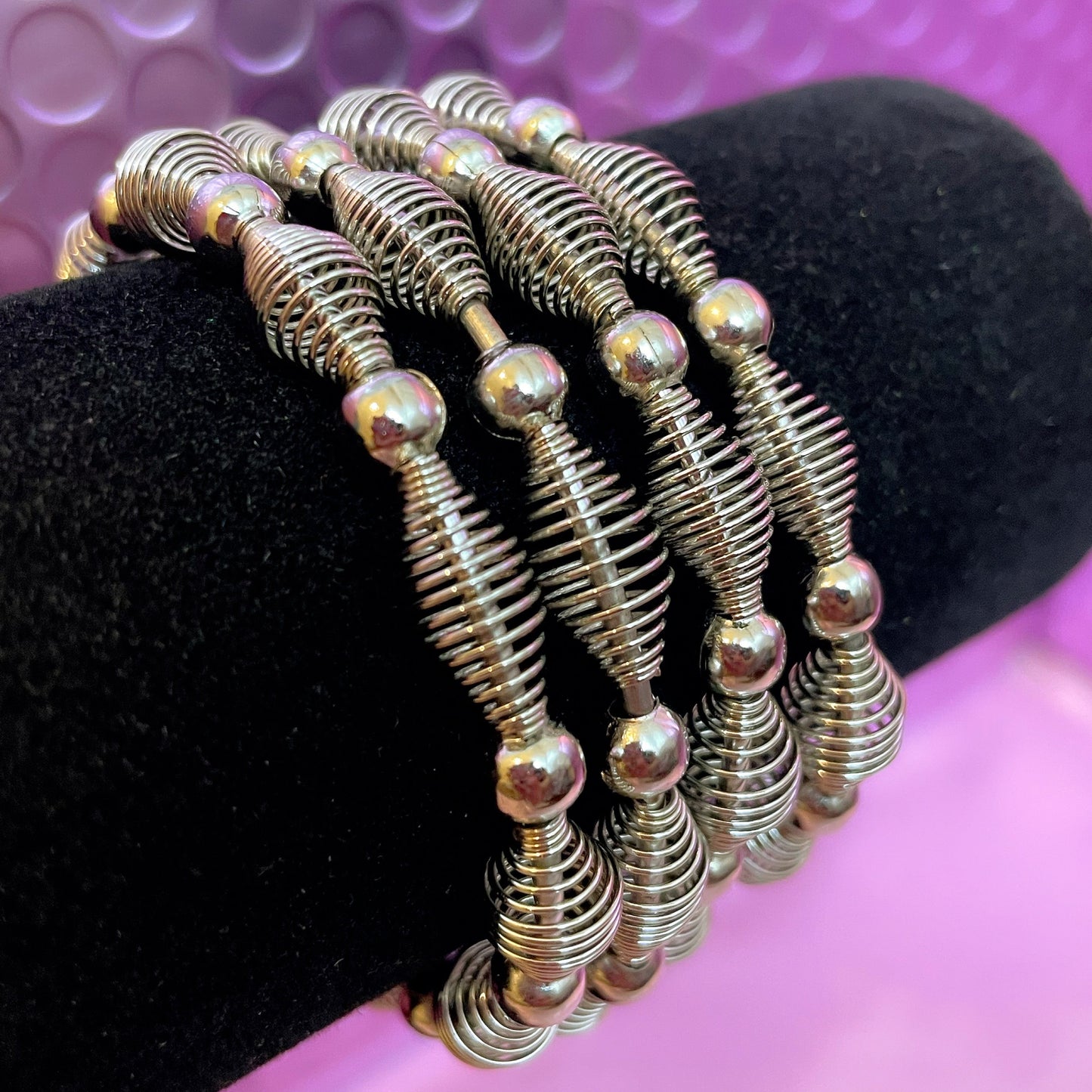 Silver Oxidised Metal Karas- Size 2.2