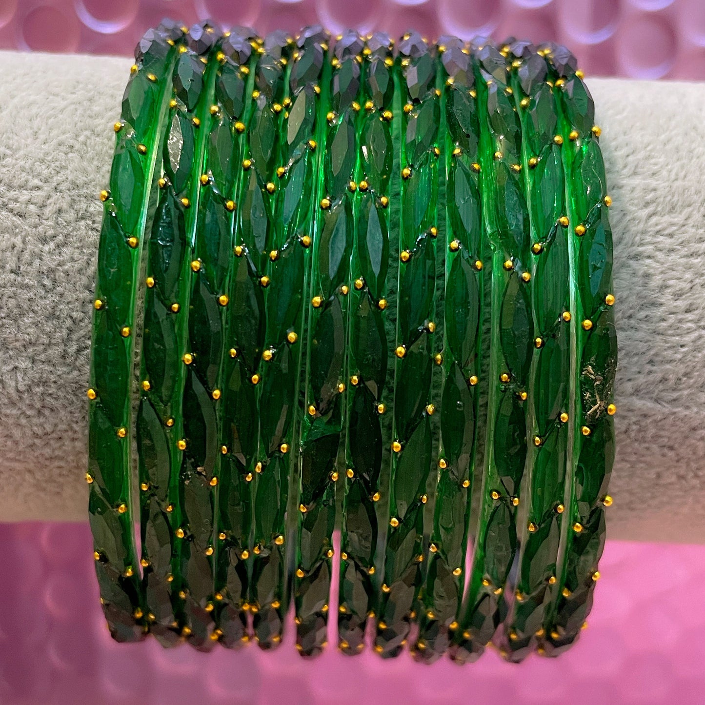 Rain Drop Glass Bangles in various colours - Size 2.10