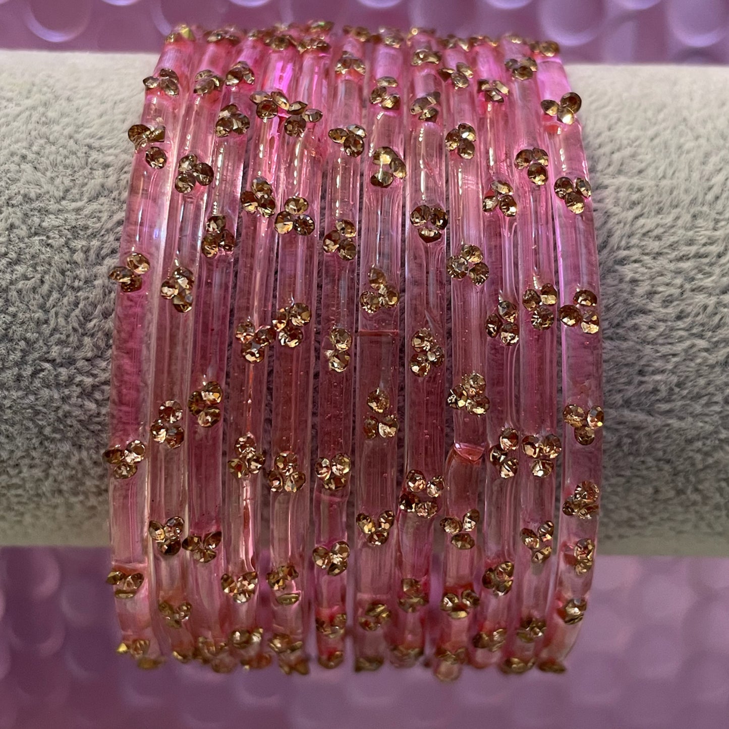 Zirconia Glass Bangles in various Colours- Size 2.6/2.8