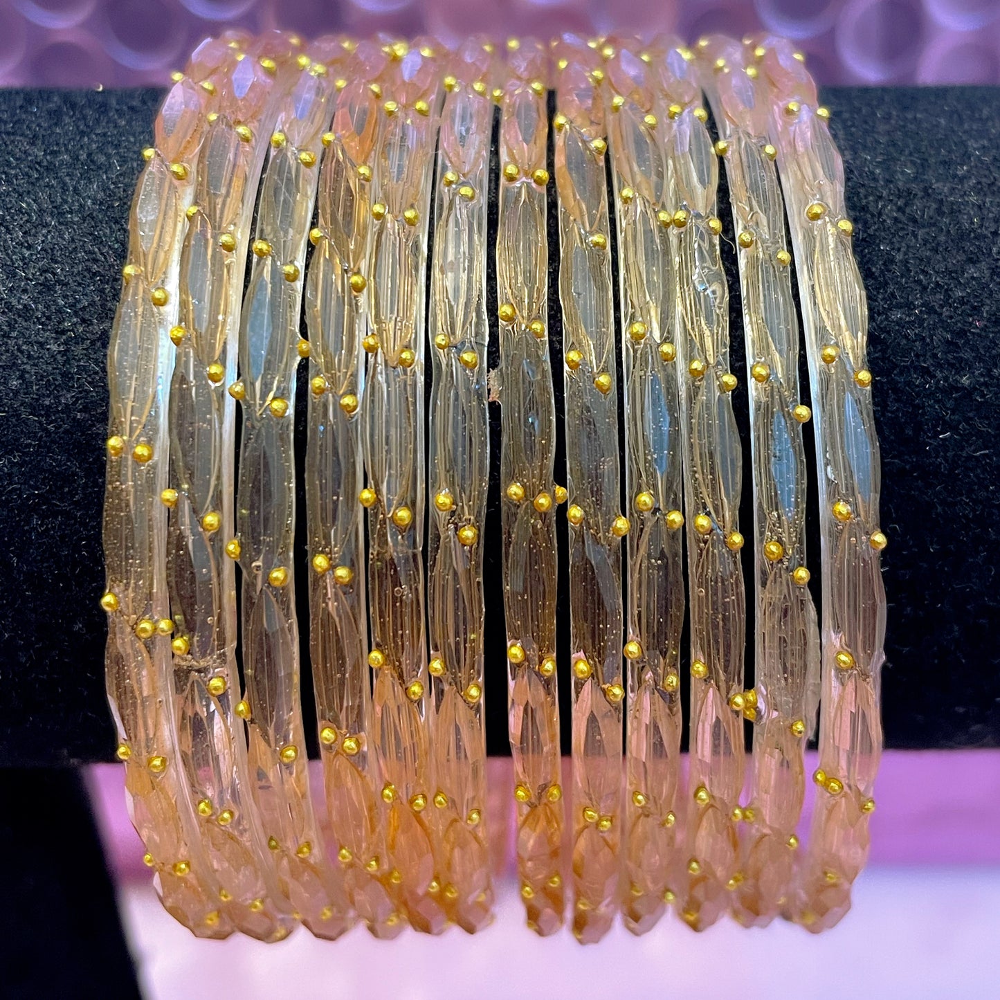 Rain Drop Glass Bangles- Various Colours in size 2.6