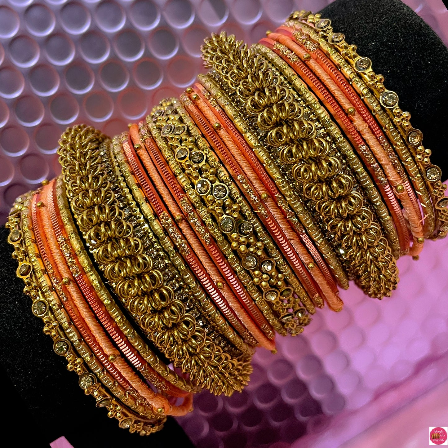 Gold Metal Bangles Sets- Various Colours