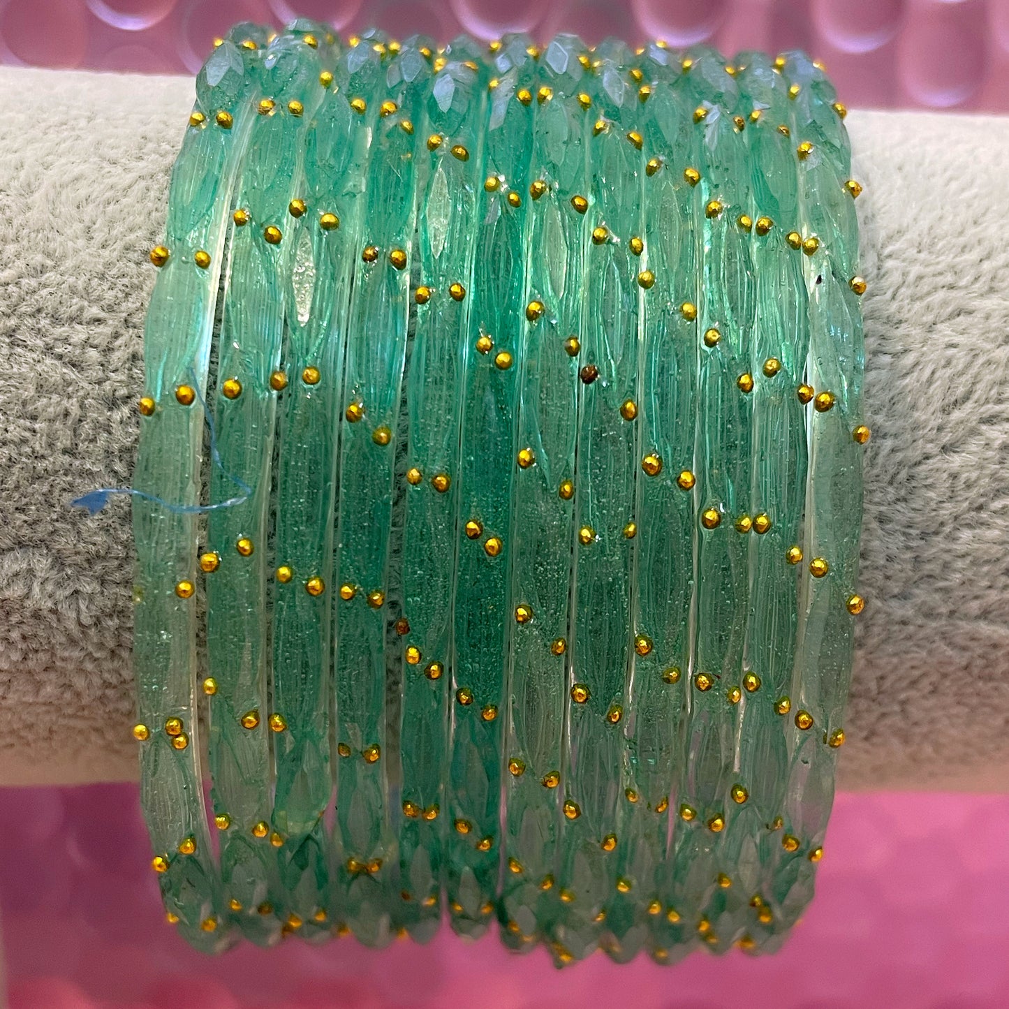 Rain Drop Glass Bangles- Various Colours in size 2.6