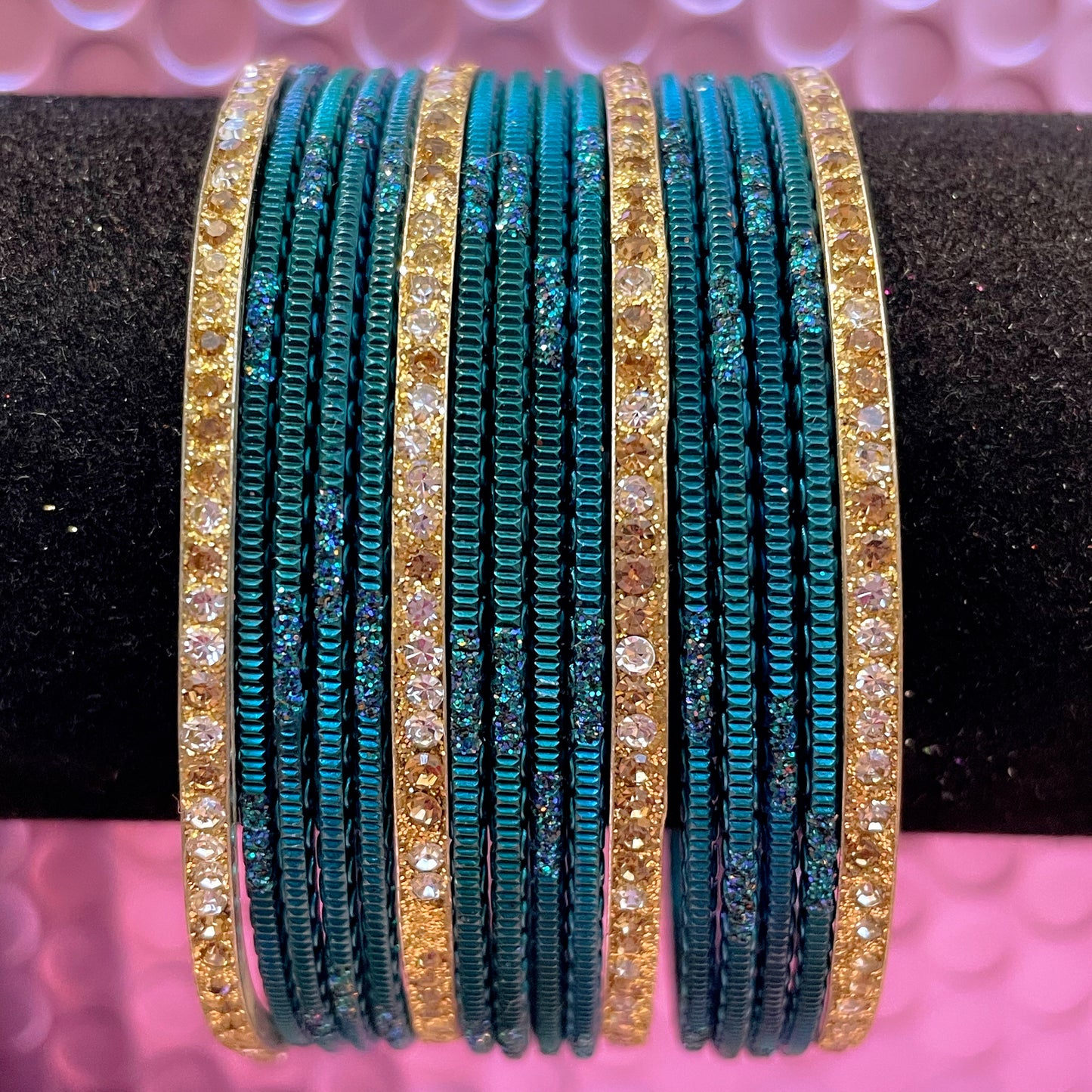 Various Colours Metal Bangles Set- Size 2.10