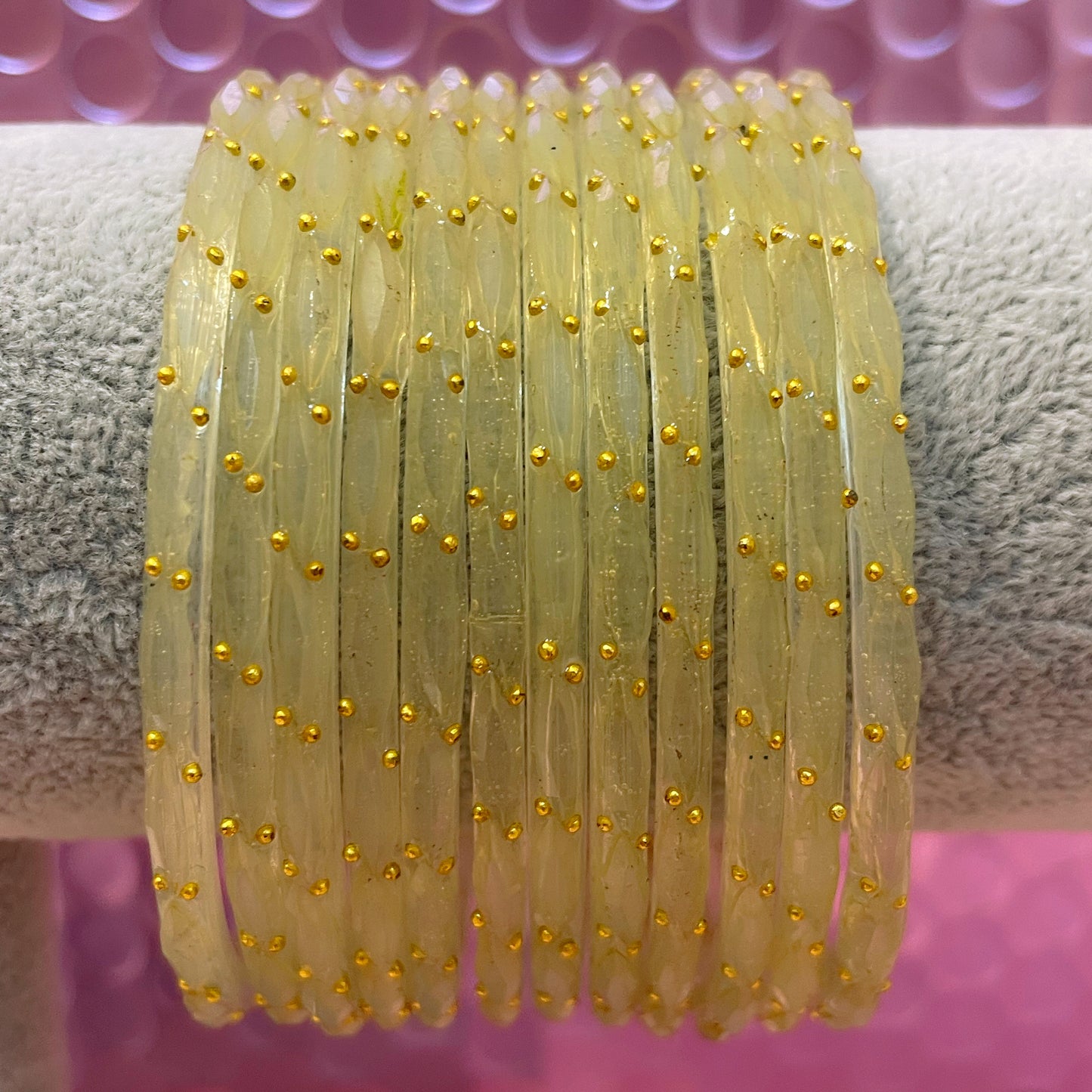 Rain Drop Glass Bangles- Various Colours in size 2.6