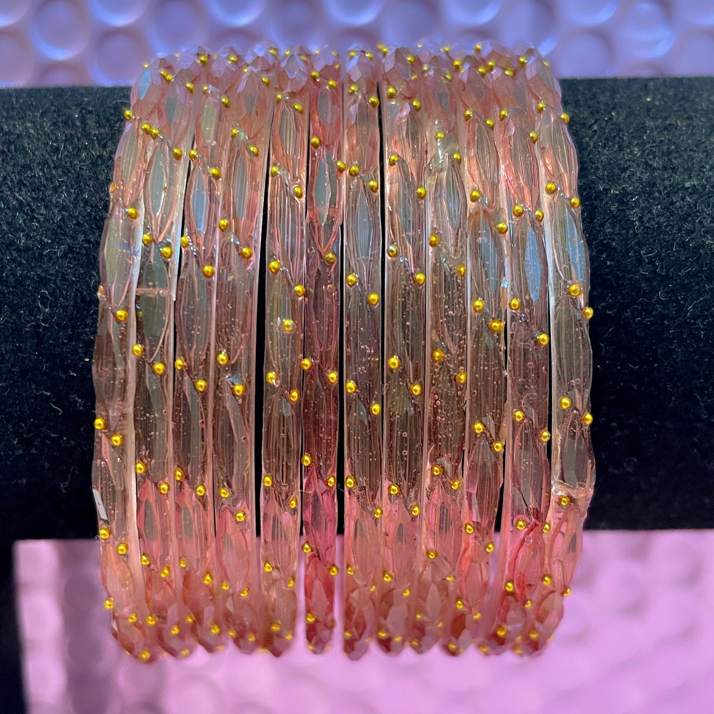 Rain Drop Glass Bangles- Various Colours in size 2.6