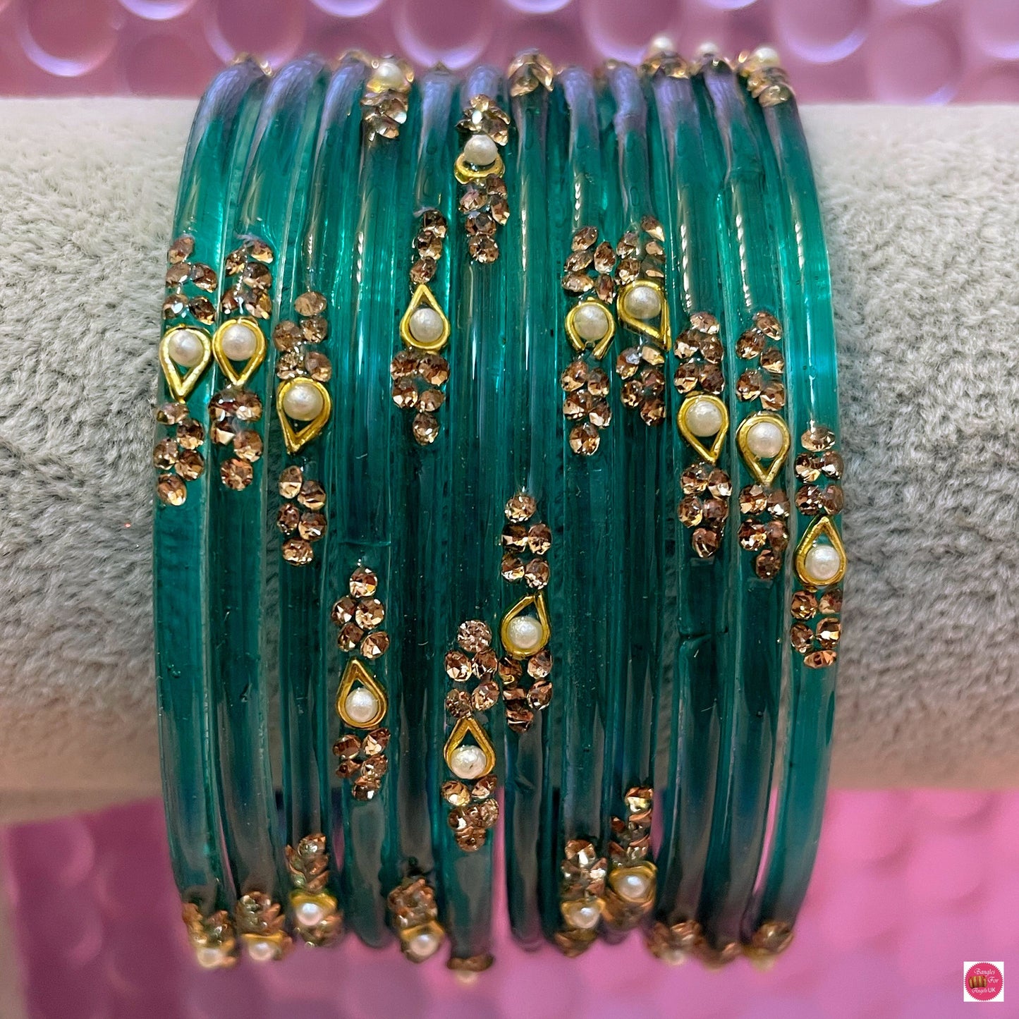 Pearl Glass Bangles in various colours- Size 2.6/2.8