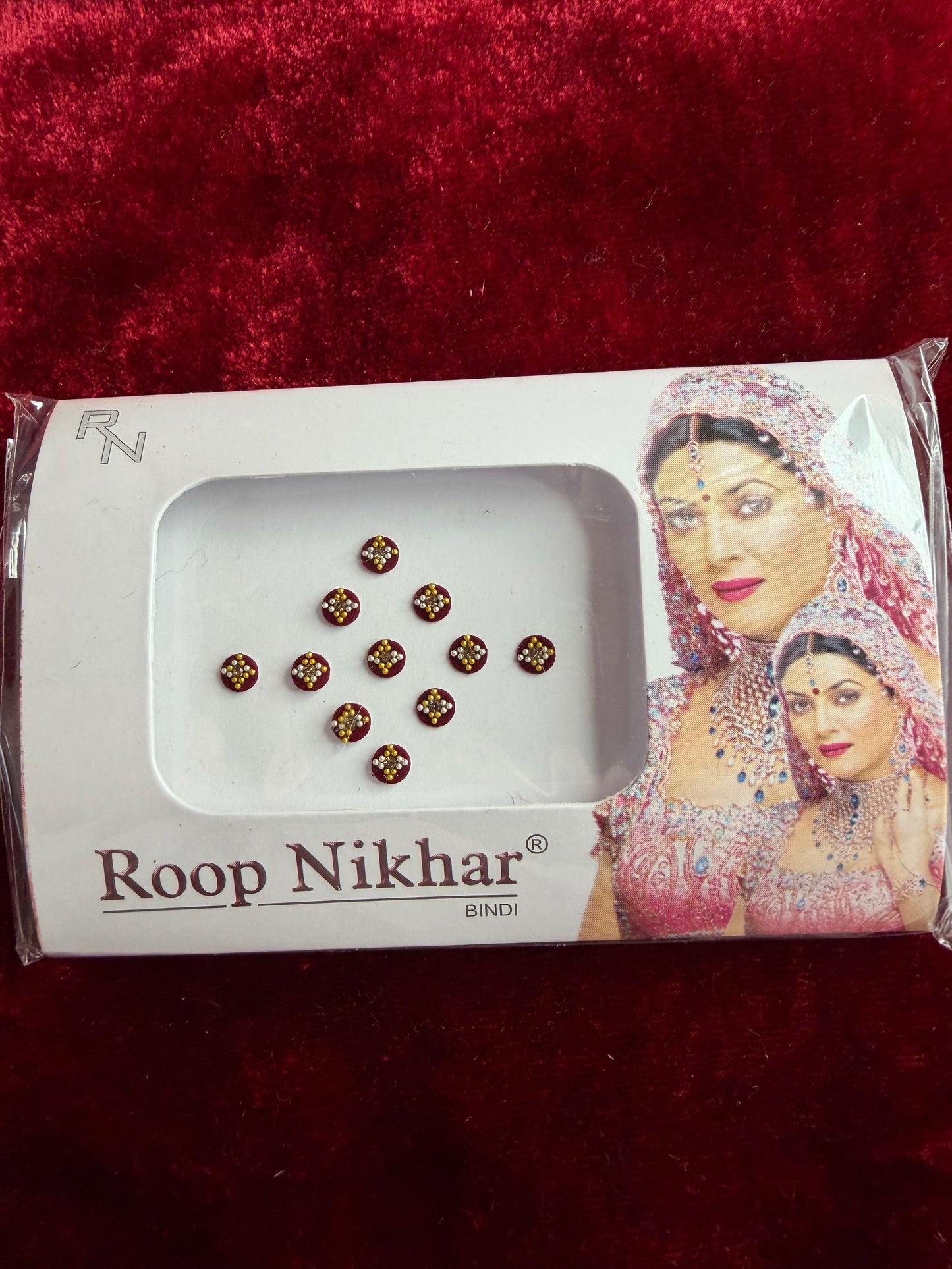 Maroon Stone Bindi Pack