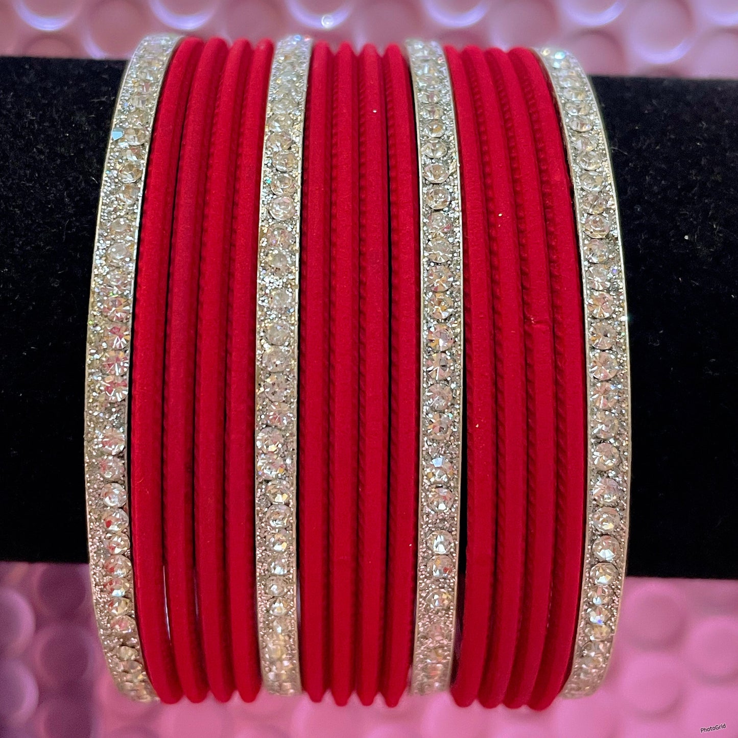 Silver Metal Bangles Sets Various Colours- Size 2.2