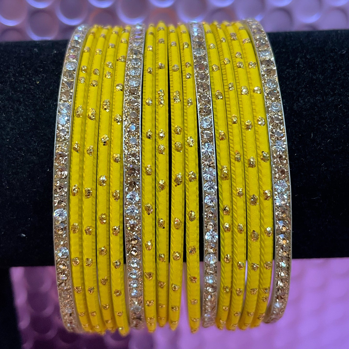 Various Colours Metal Bangles Set- Size 2.10
