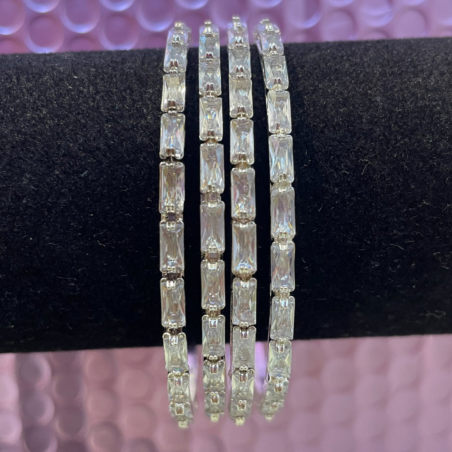 Silver American Diamond Bangles