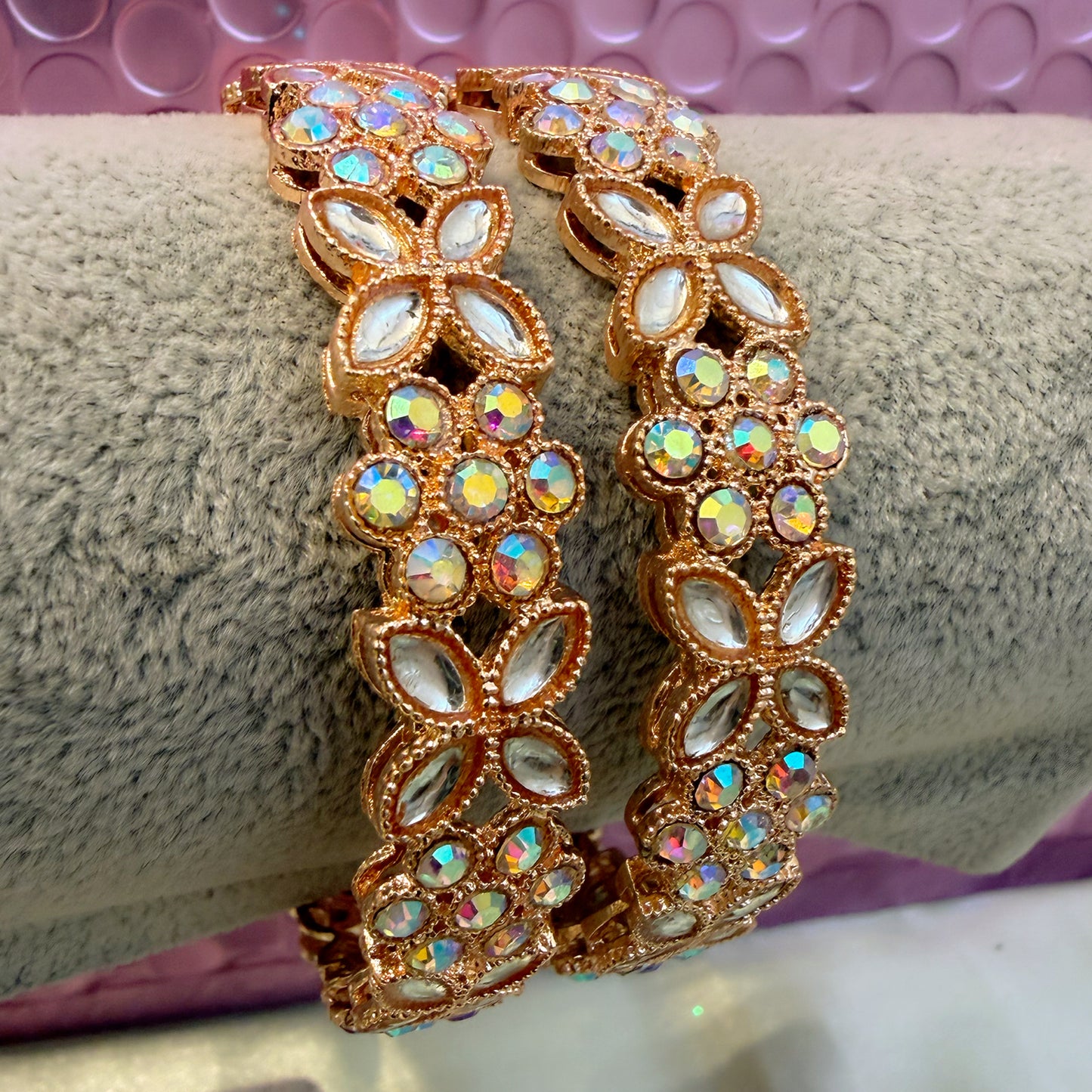 Rose Gold Flower Metal Karas