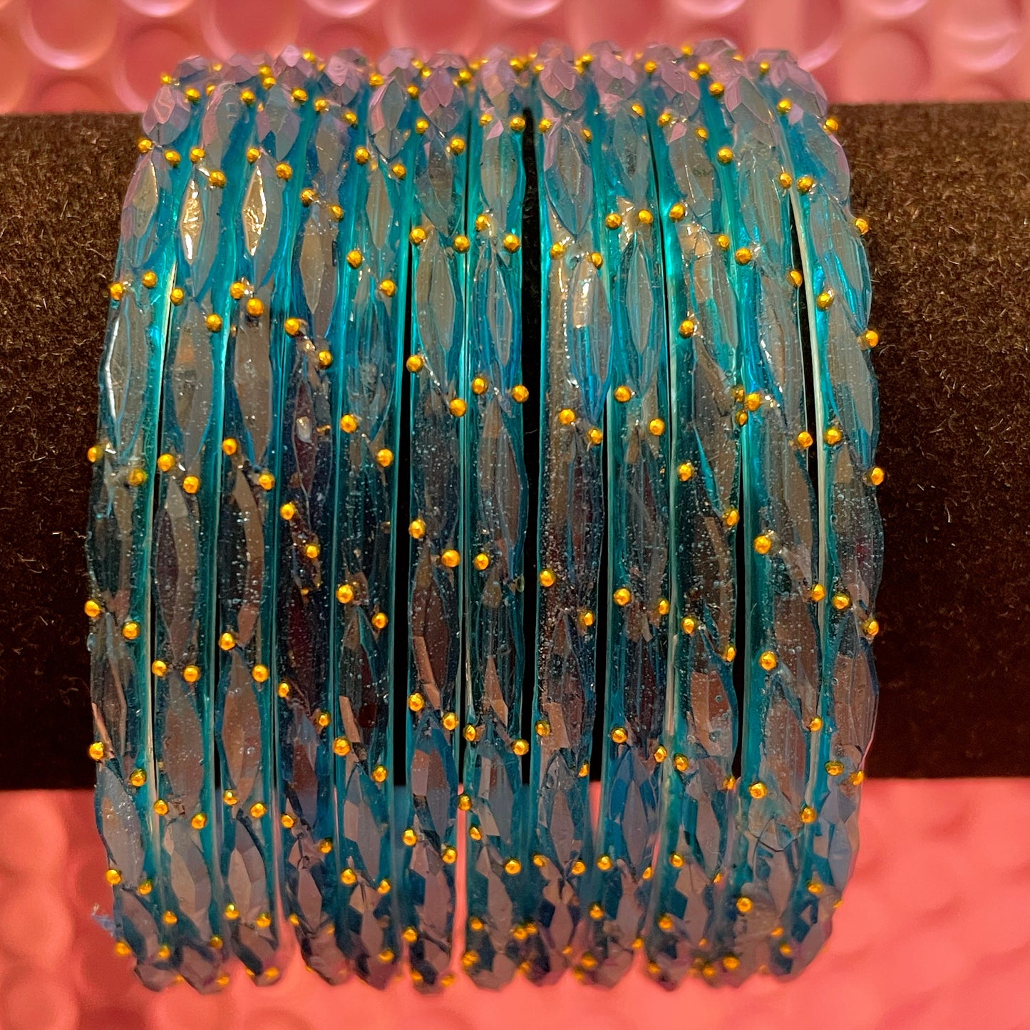Rain Drop Glass Bangles- Various Colours in size 2.6
