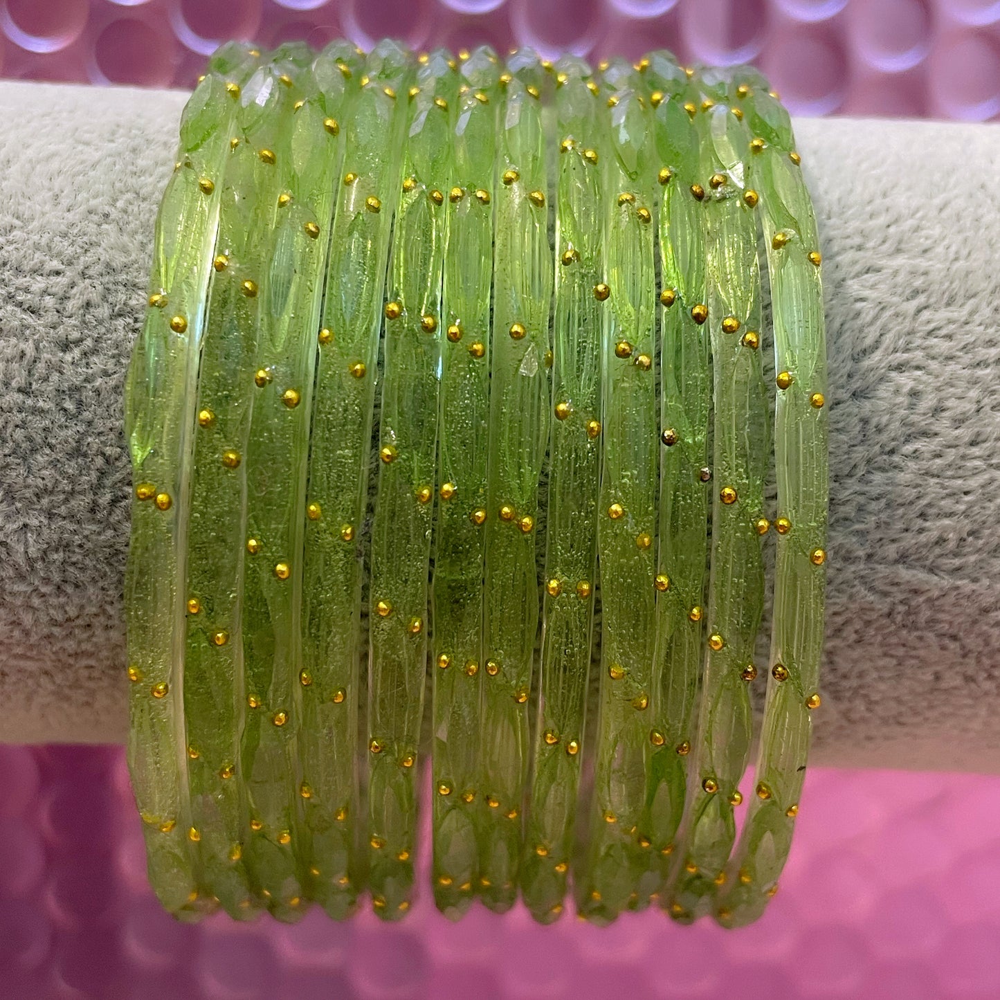 Rain Drop Glass Bangles- Various Colours in size 2.6