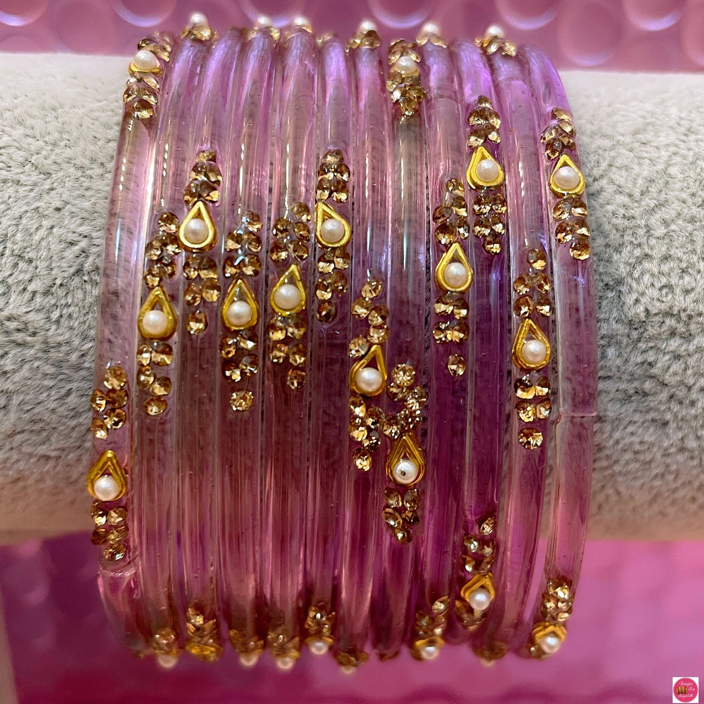 Pearl Glass Bangles in various colours- Size 2.6/2.8