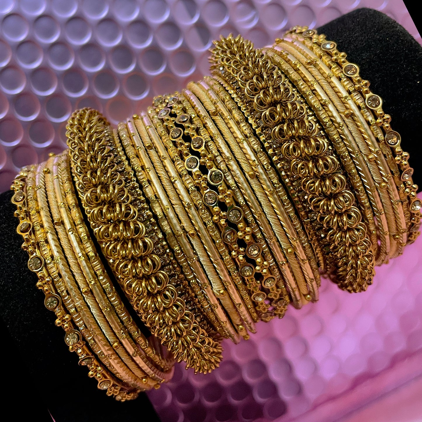 Gold Metal Bangles Sets- Various Colours