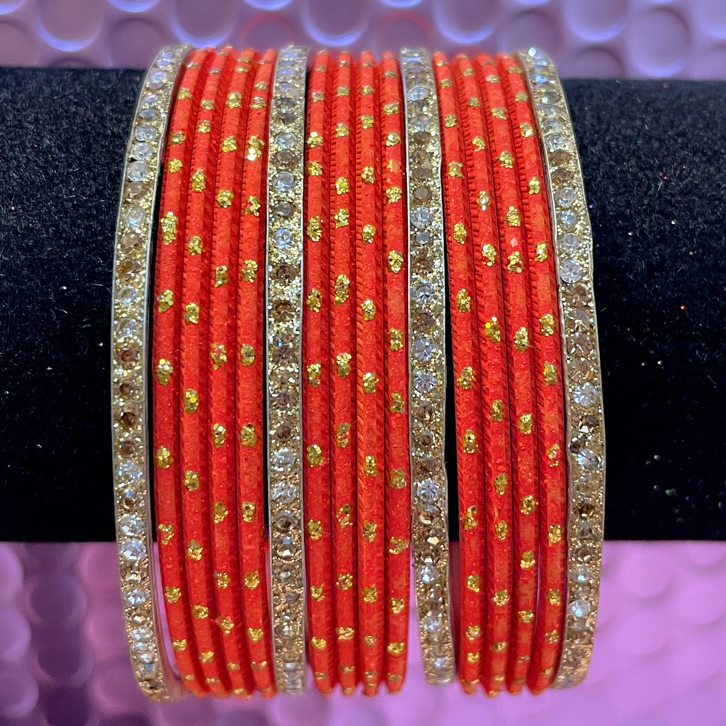 Various Colours Metal Bangles Set- Size 2.10