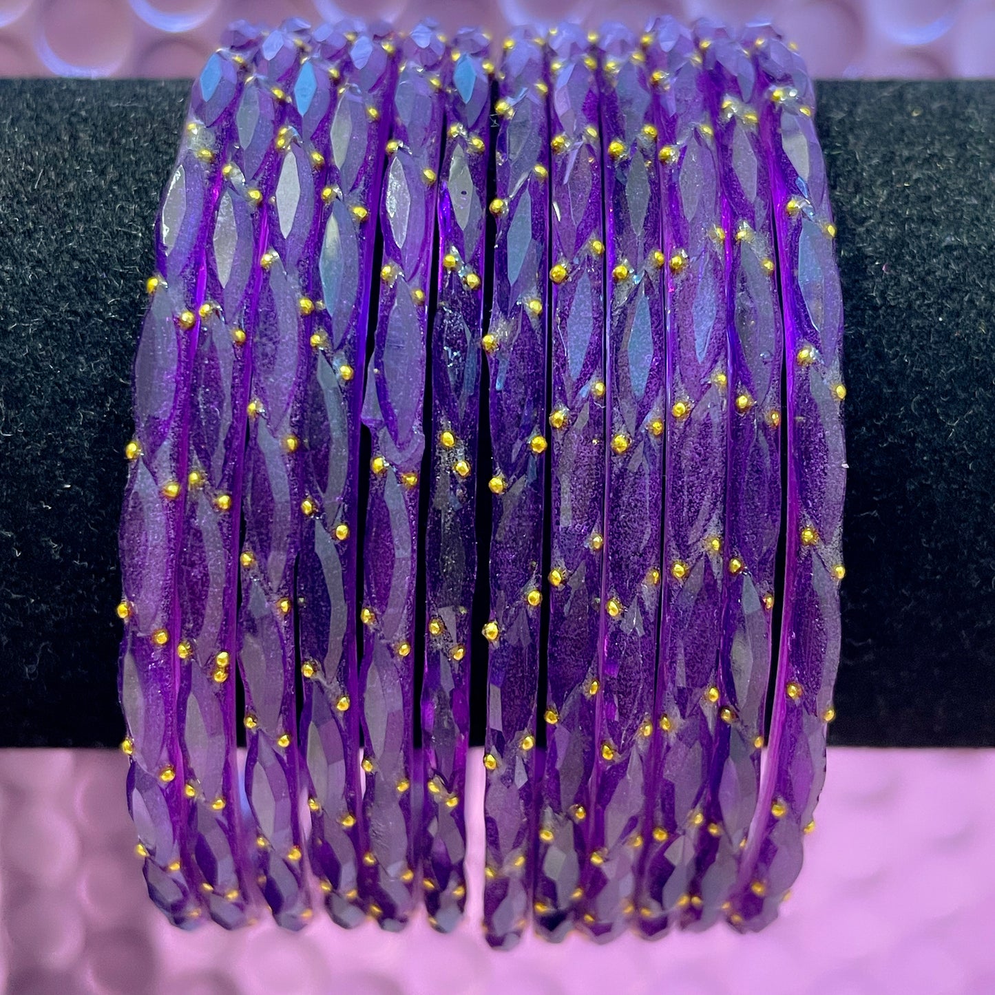 Rain Drop Glass Bangles- Various Colours in size 2.6