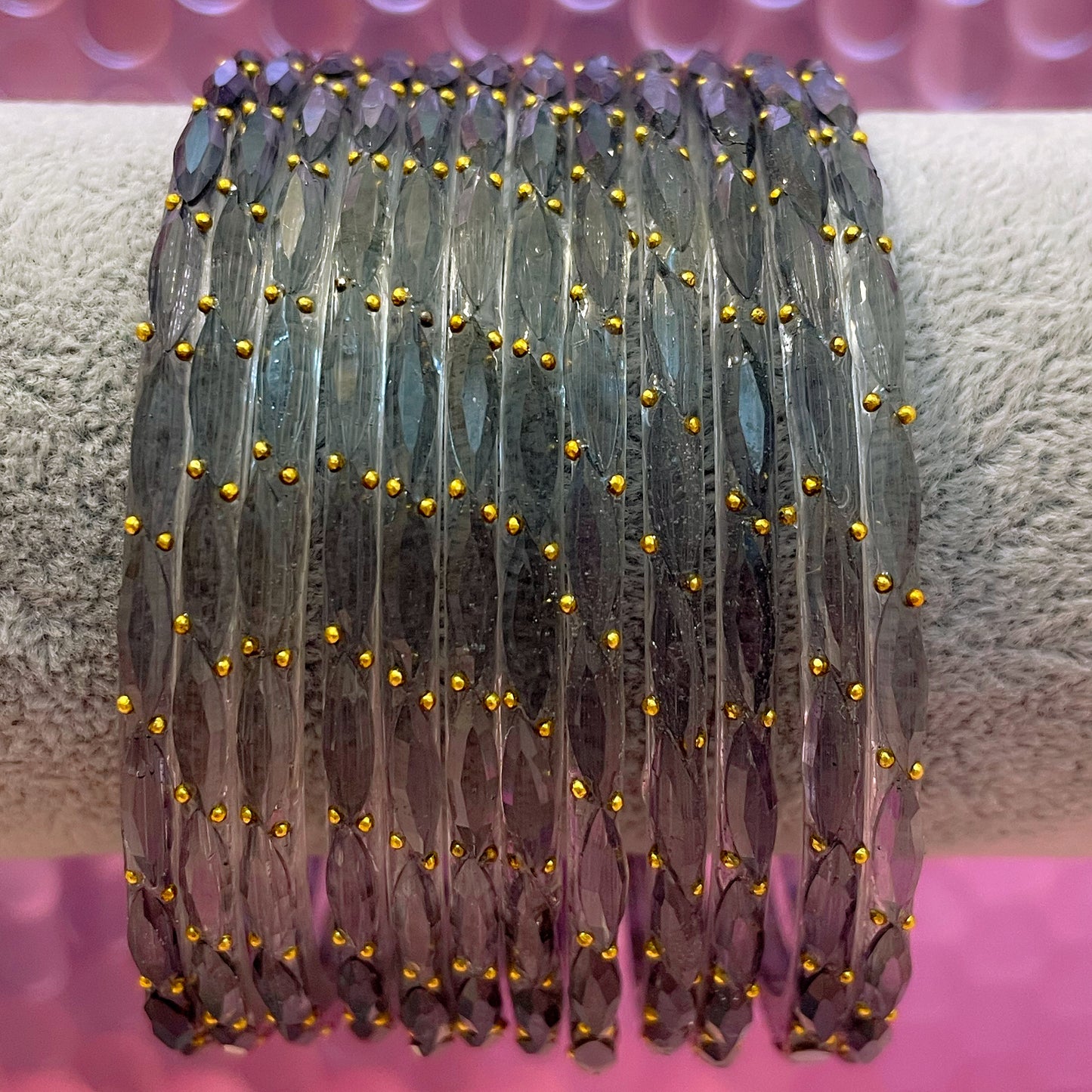 Rain Drop Glass Bangles- Various Colours in size 2.6