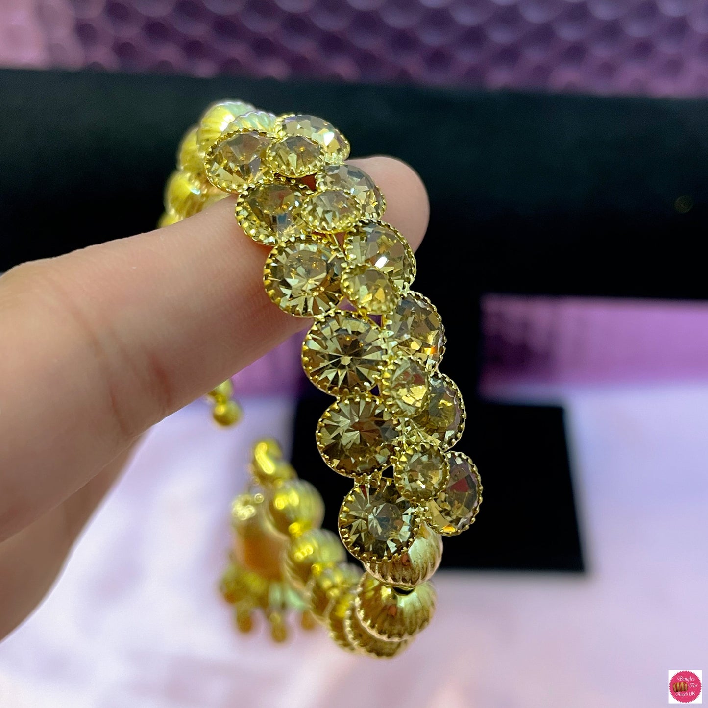 Combo Of 6 Gold Openable Diamante Bracelet