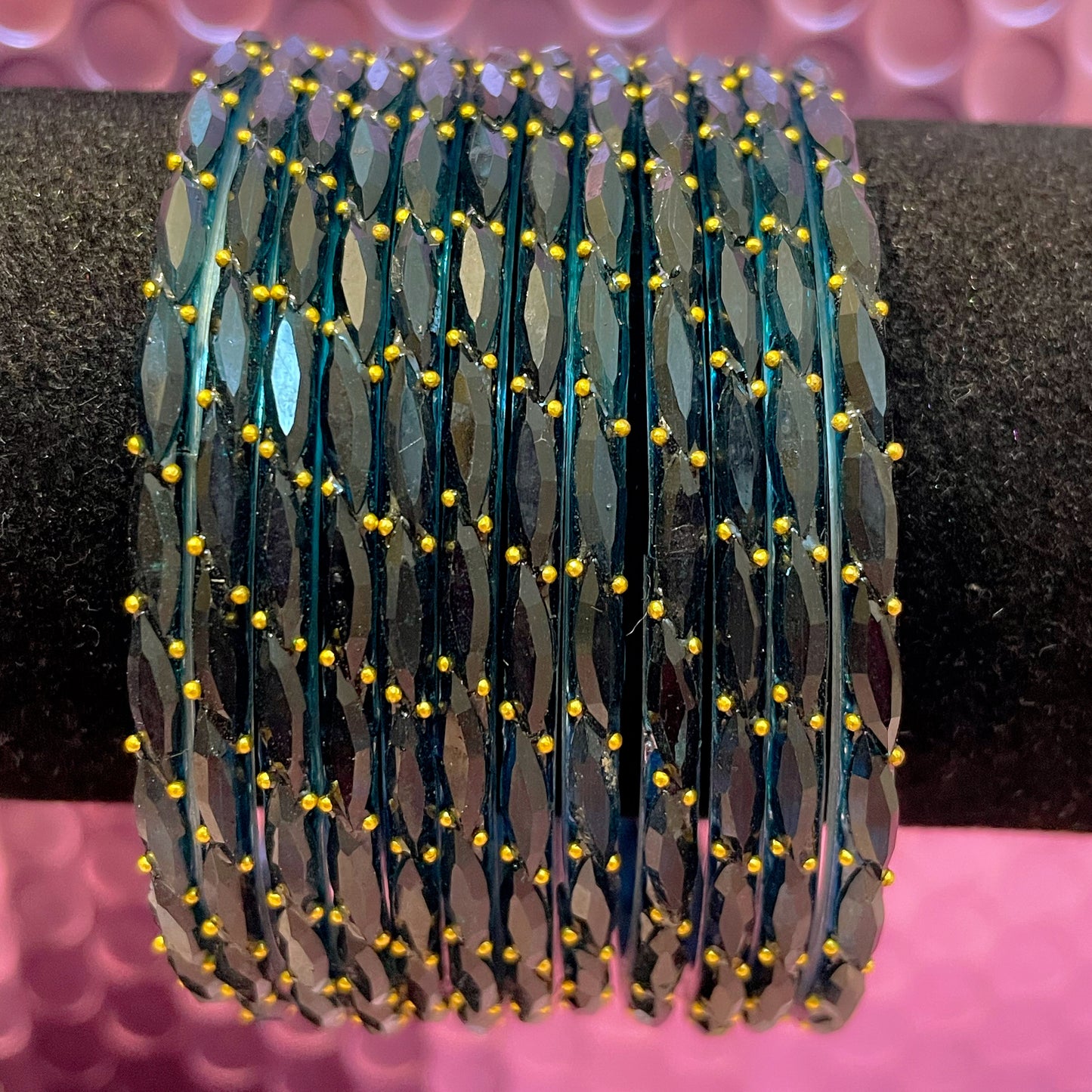 Rain Drop Glass Bangles- Various Colours in size 2.6