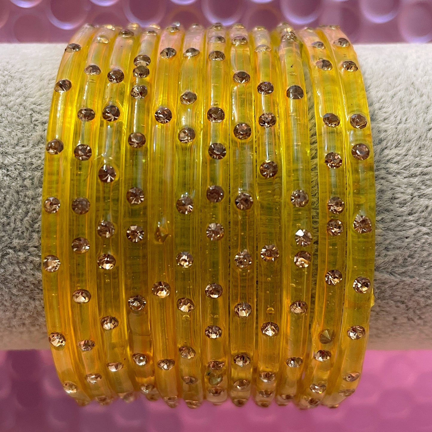 Stone Glass Bangles in various colours- Size 2.4/2.6/2.8