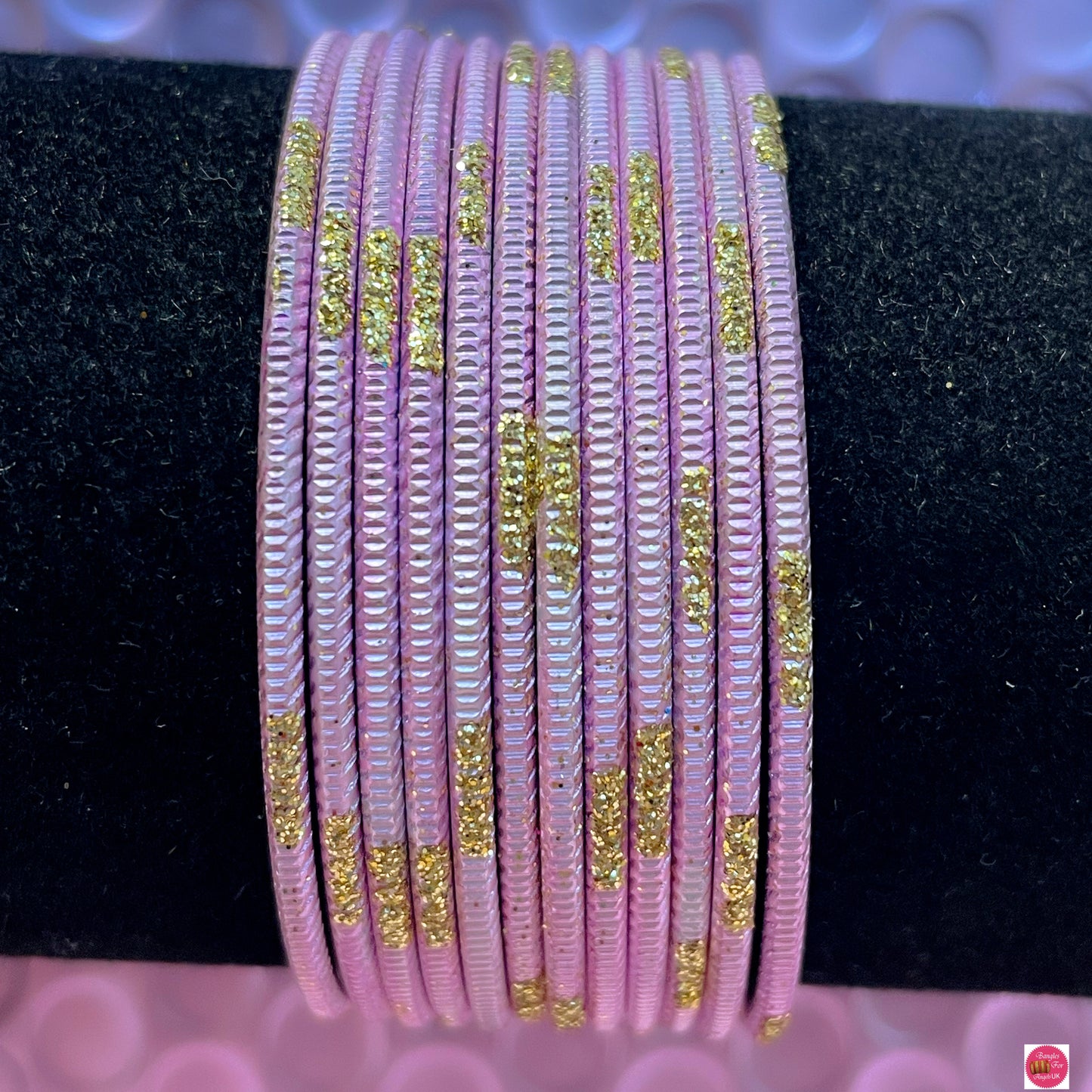 Kids Light Pink Metal Bangles Set