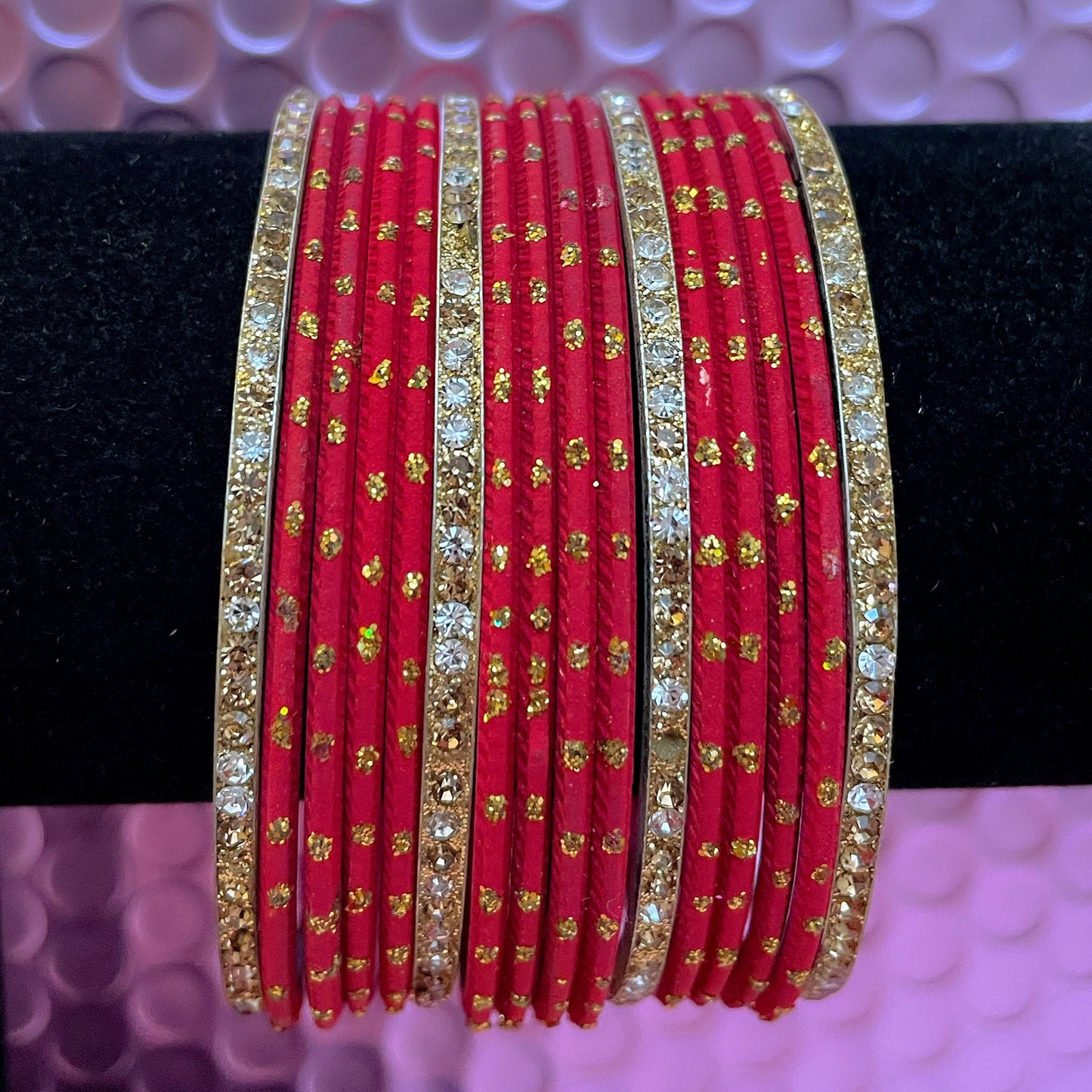 Various Colours Metal Bangles Set- Size 2.10