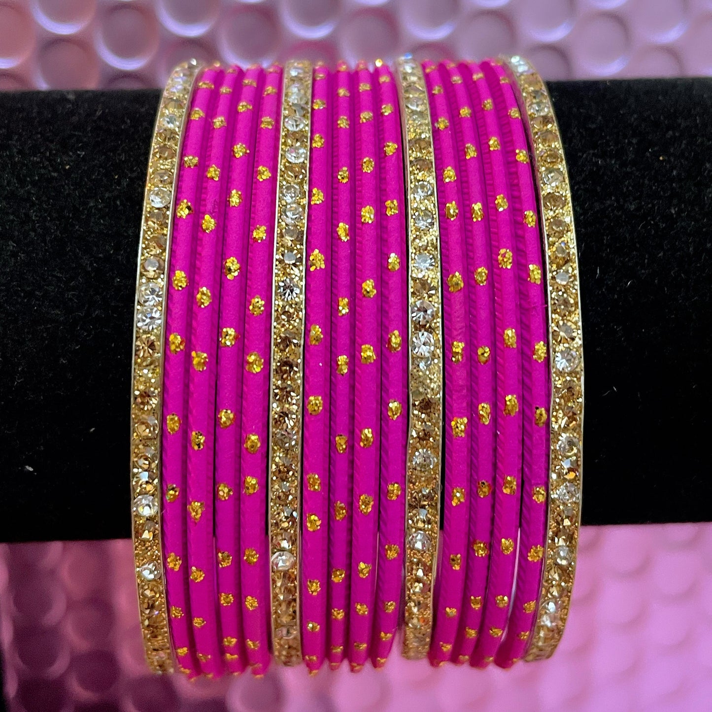 Various Colours Metal Bangles Set- Size 2.10