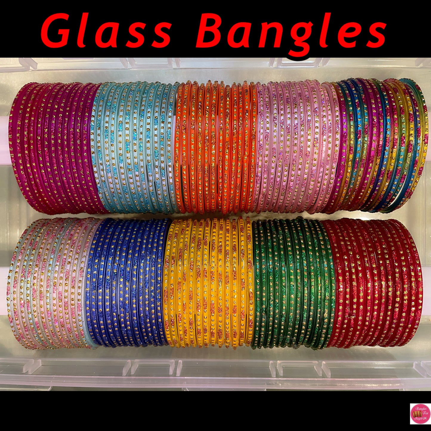Glass Bangles in various colours- Size 2.6/2.8