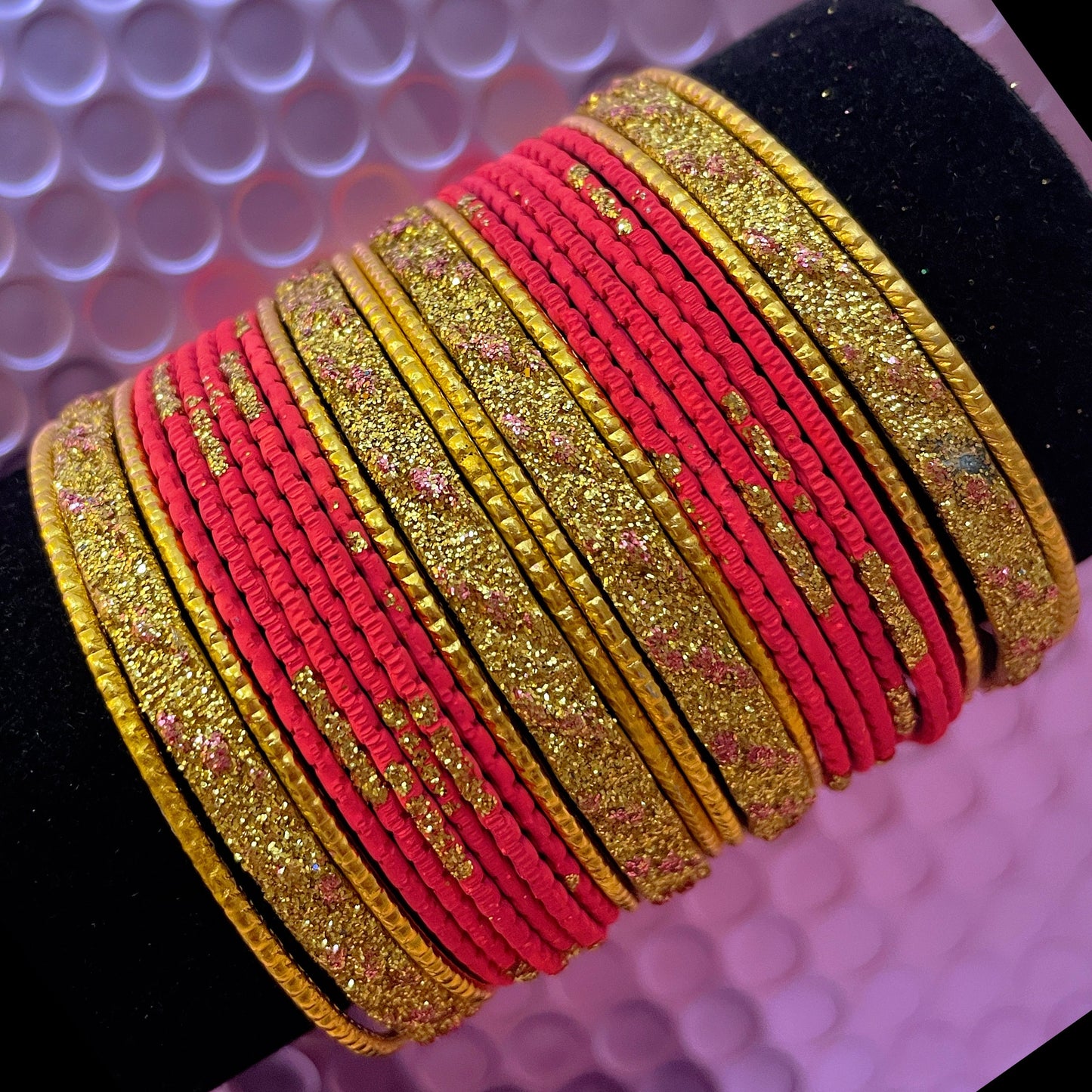 Various Colours Metal Bangles Sets- Size 2.4