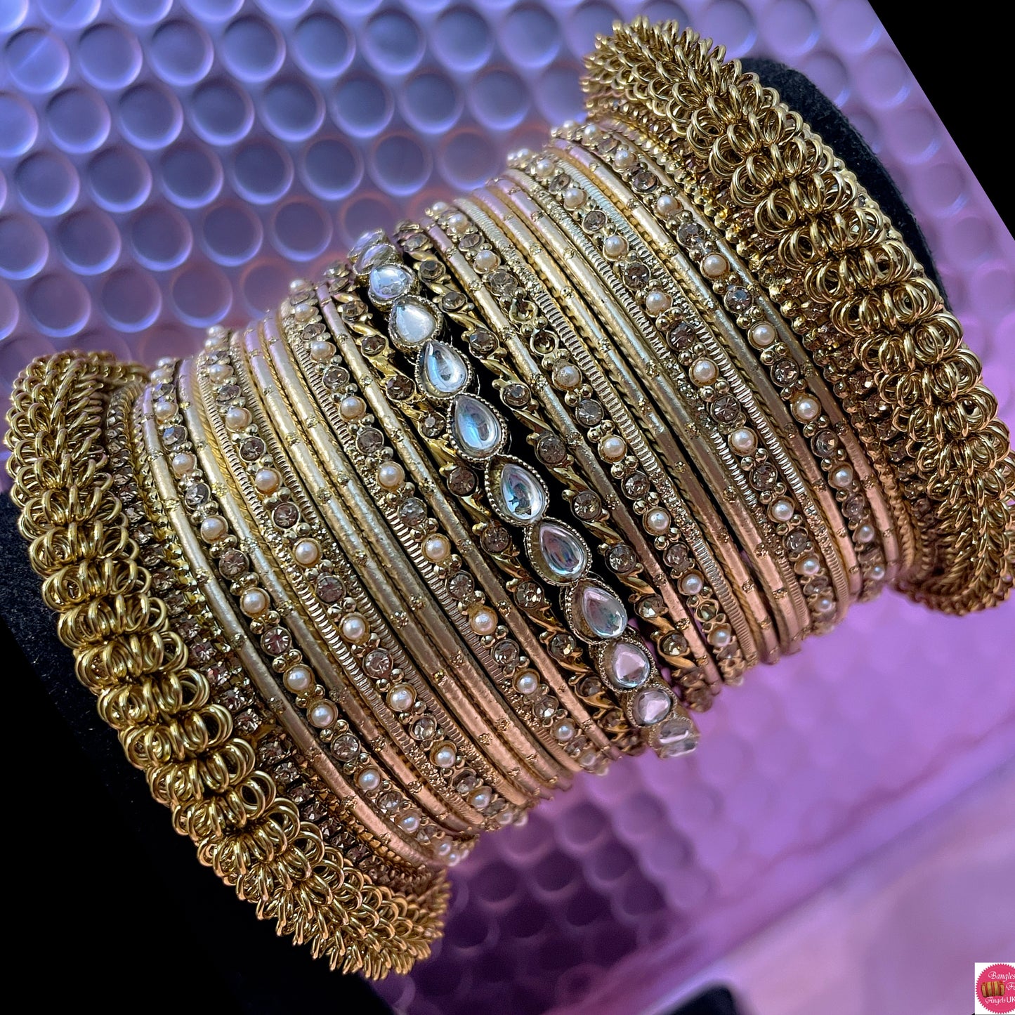 Kundan Gold Metal Bangles Sets