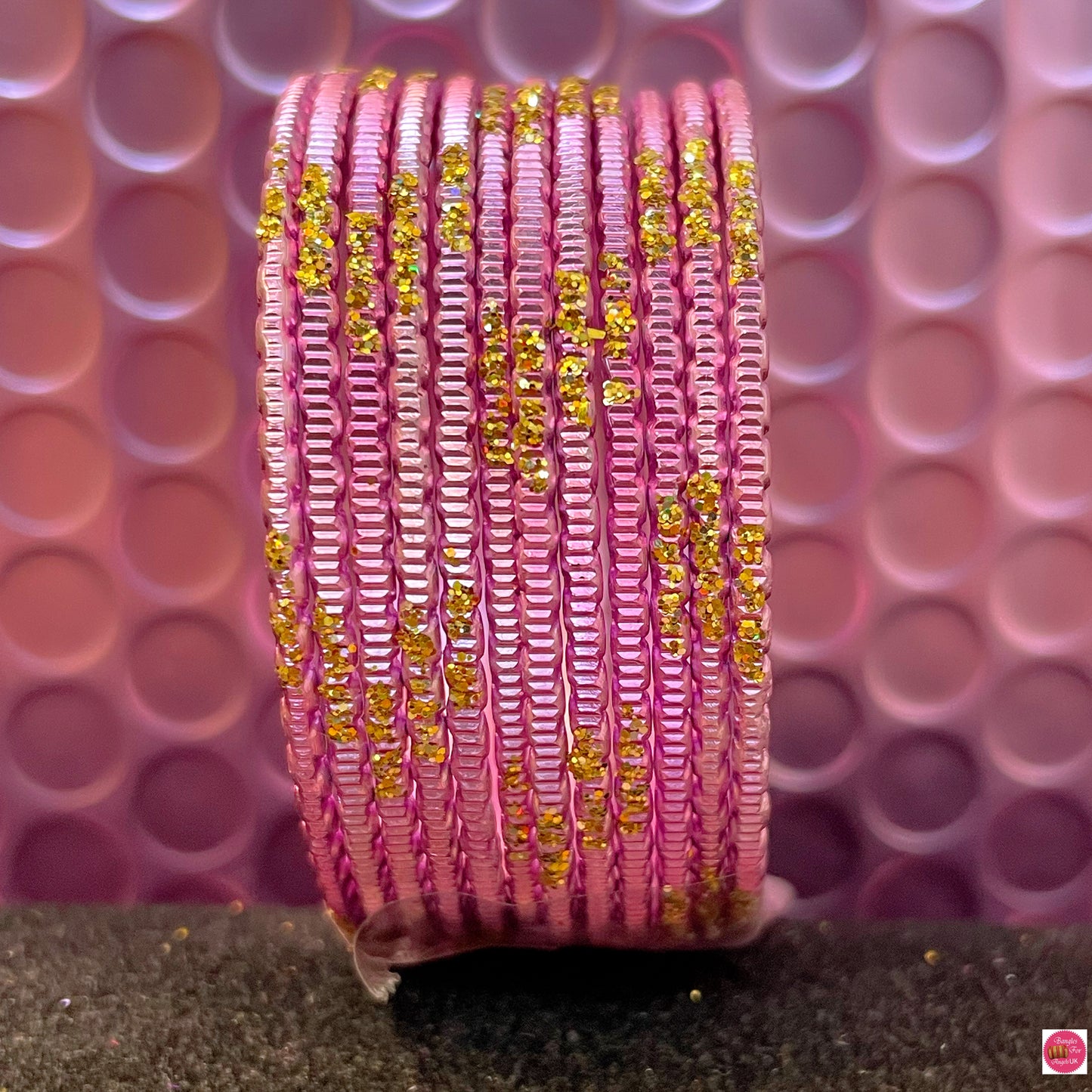 Kids Light Pink Metal Bangles Set