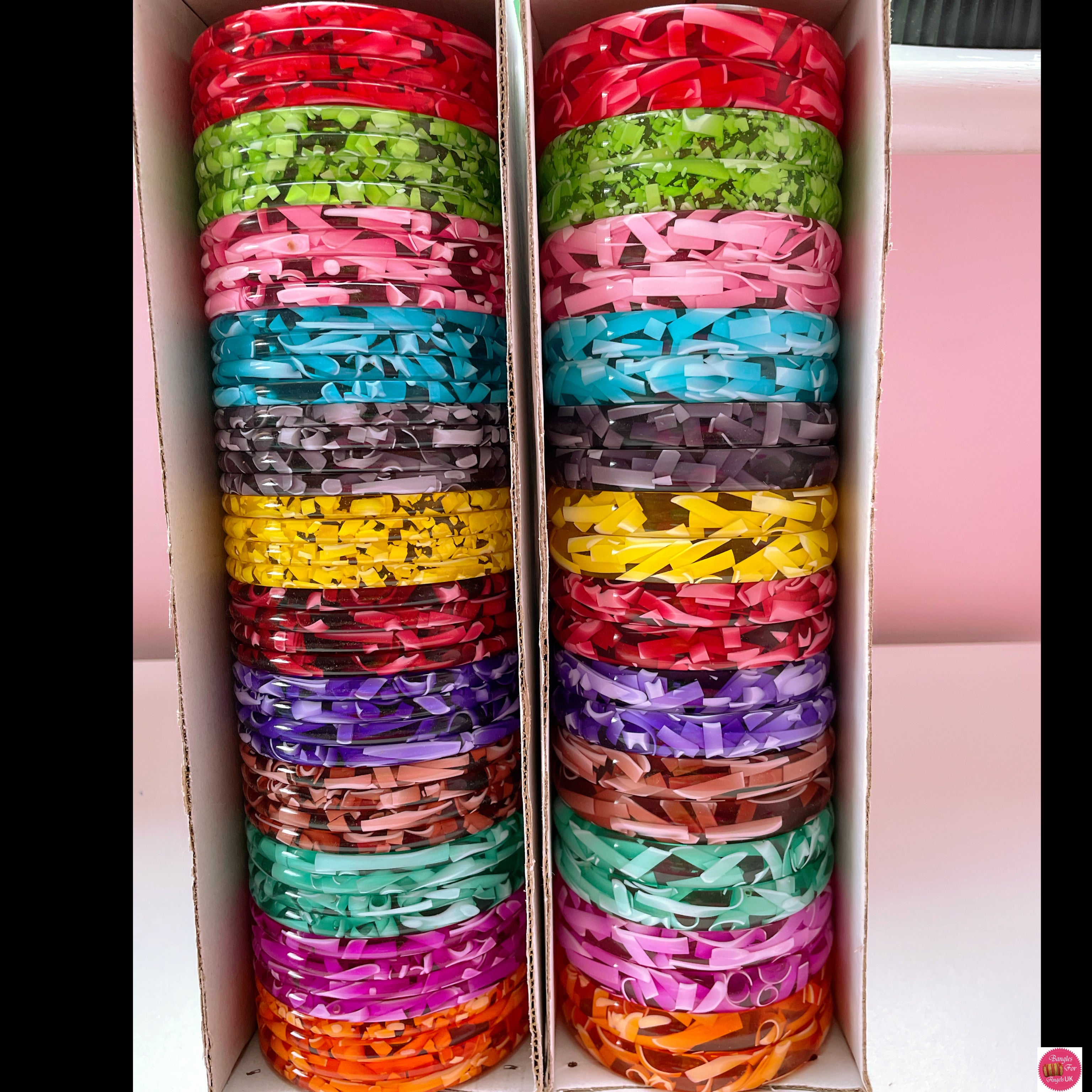 2 Pack Marble Look Acrylic Bangles main image 1