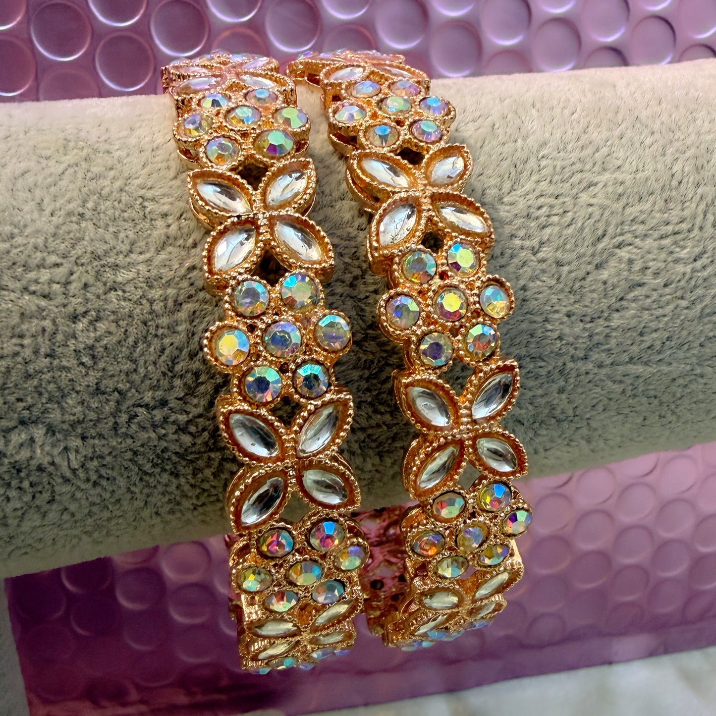 Rose Gold Flower Metal Karas
