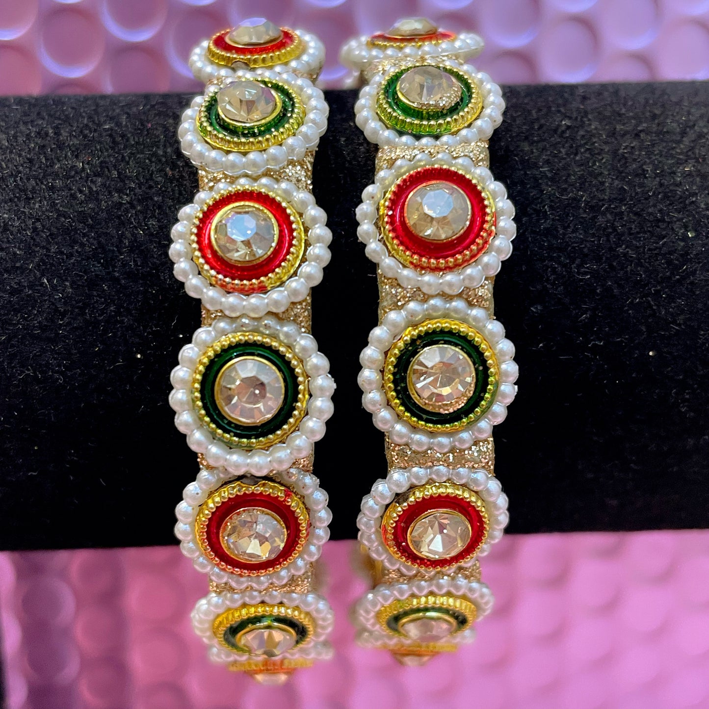 Multicoloured Pearl Metal Karas