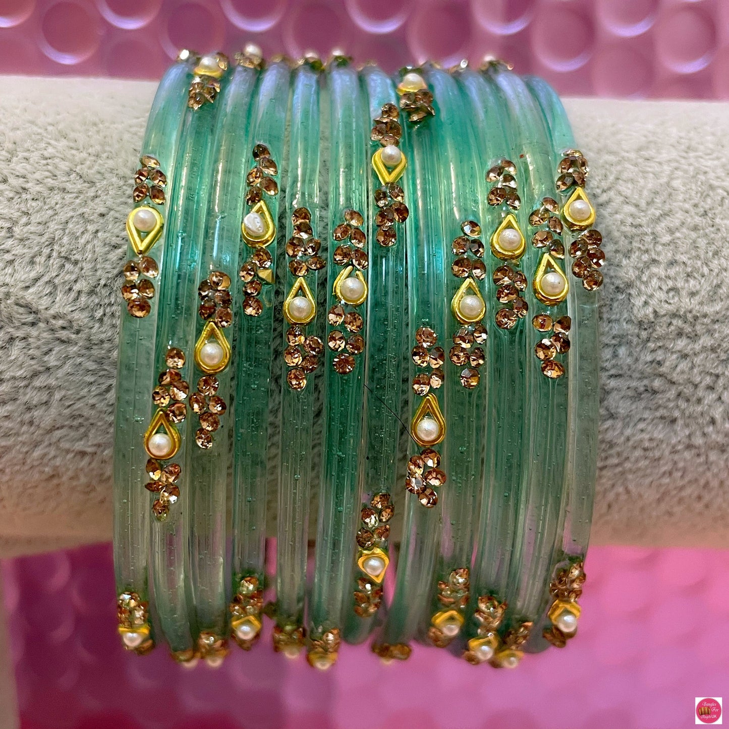 Pearl Glass Bangles in various colours- Size 2.6/2.8