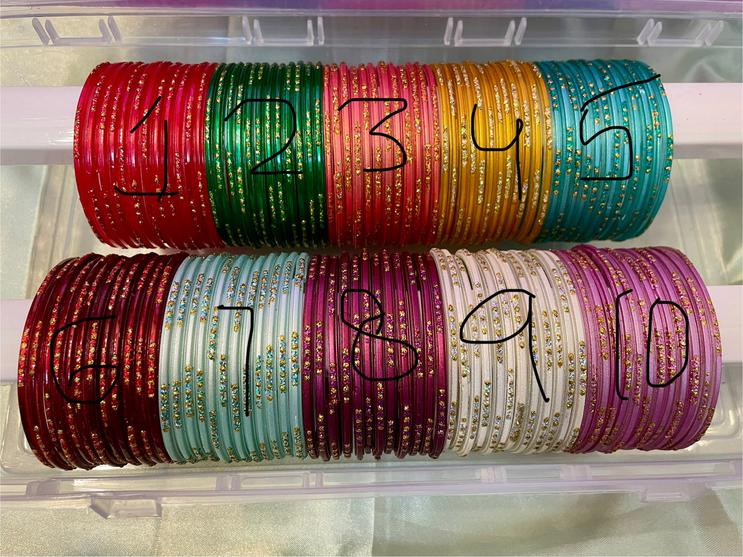 Glass Bangles In Various Colours- Size 2.6/2.8