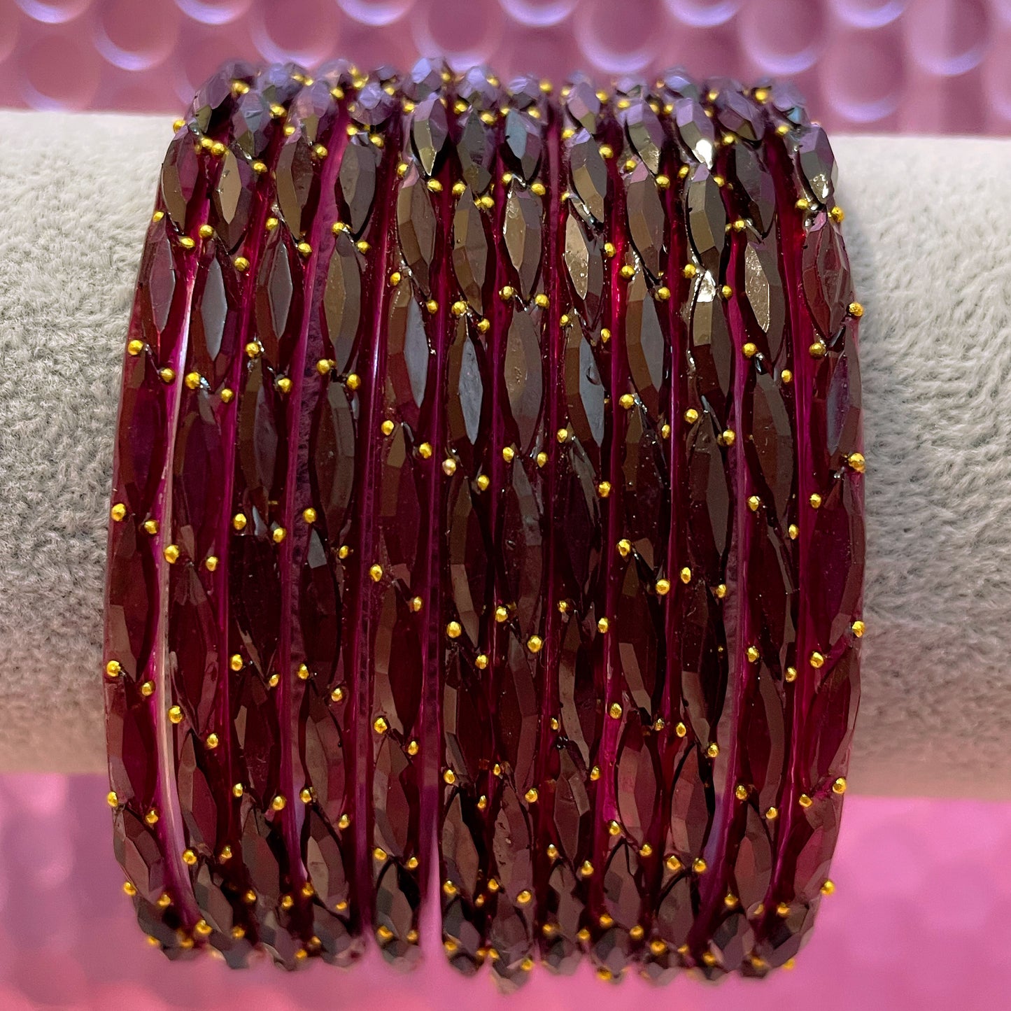 Rain Drop Glass Bangles- Various Colours in size 2.6